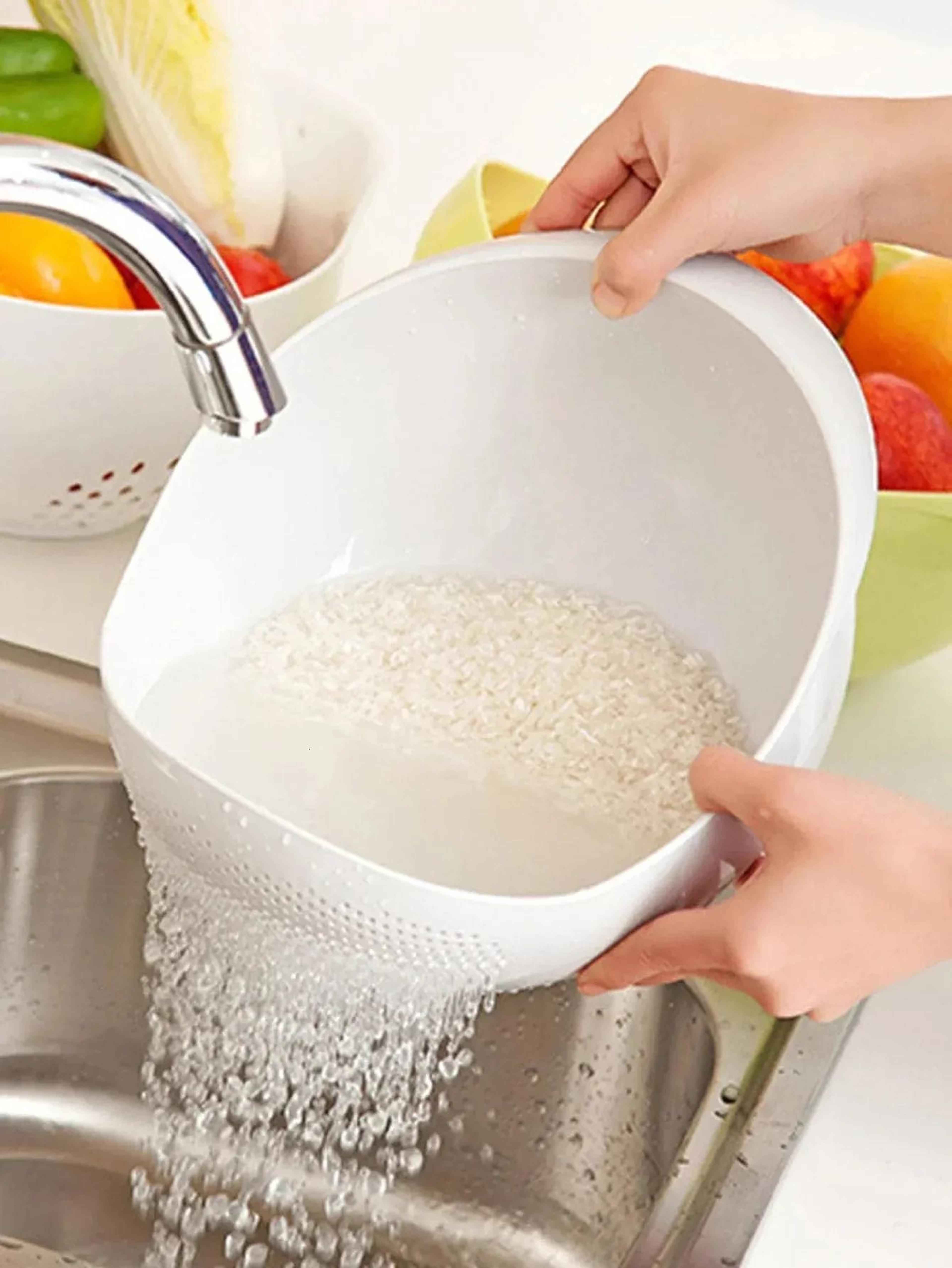Silicone Rice Strainer Colander With Handle 3