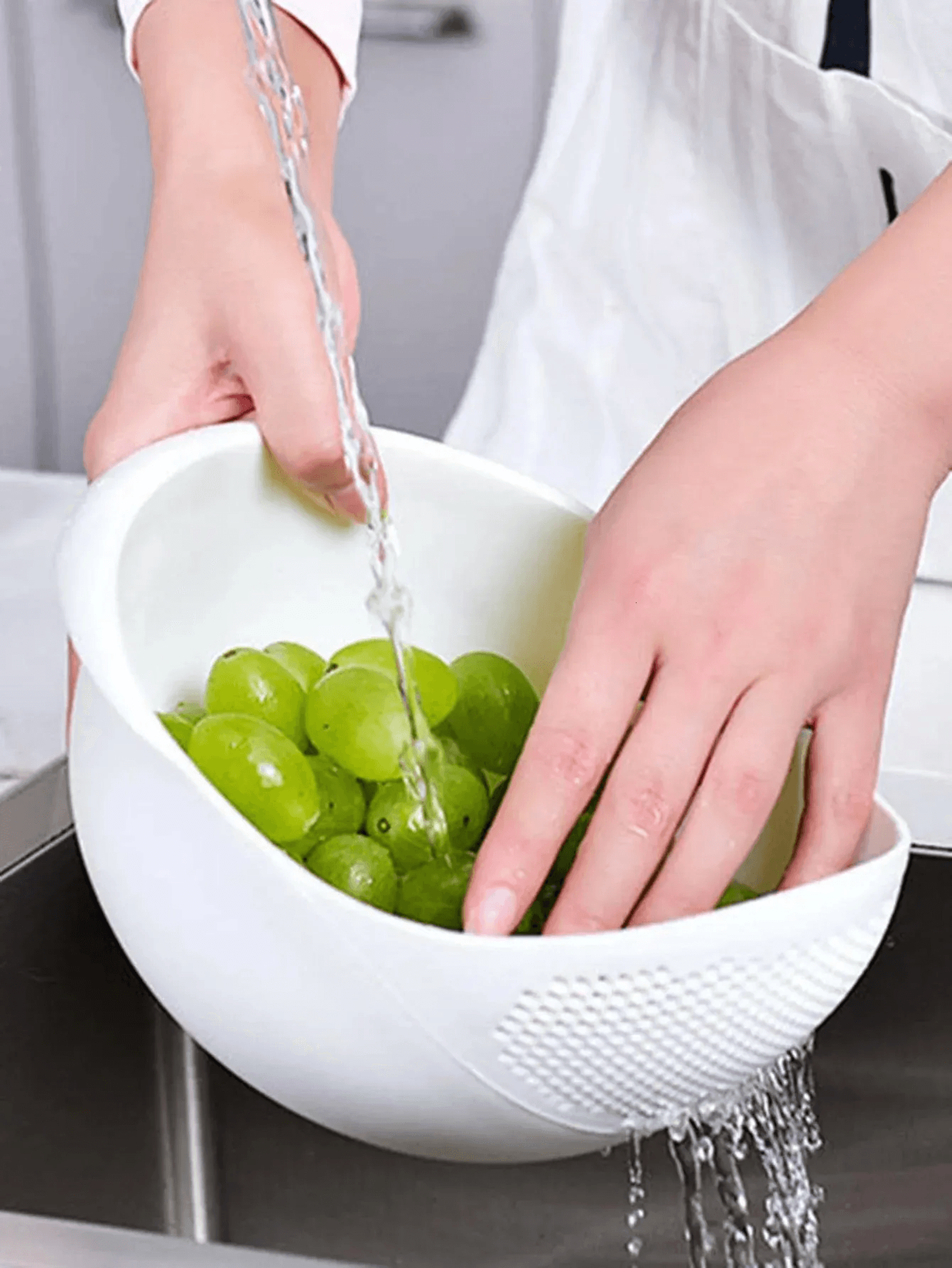 Silicone Rice Strainer Colander With Handle 1