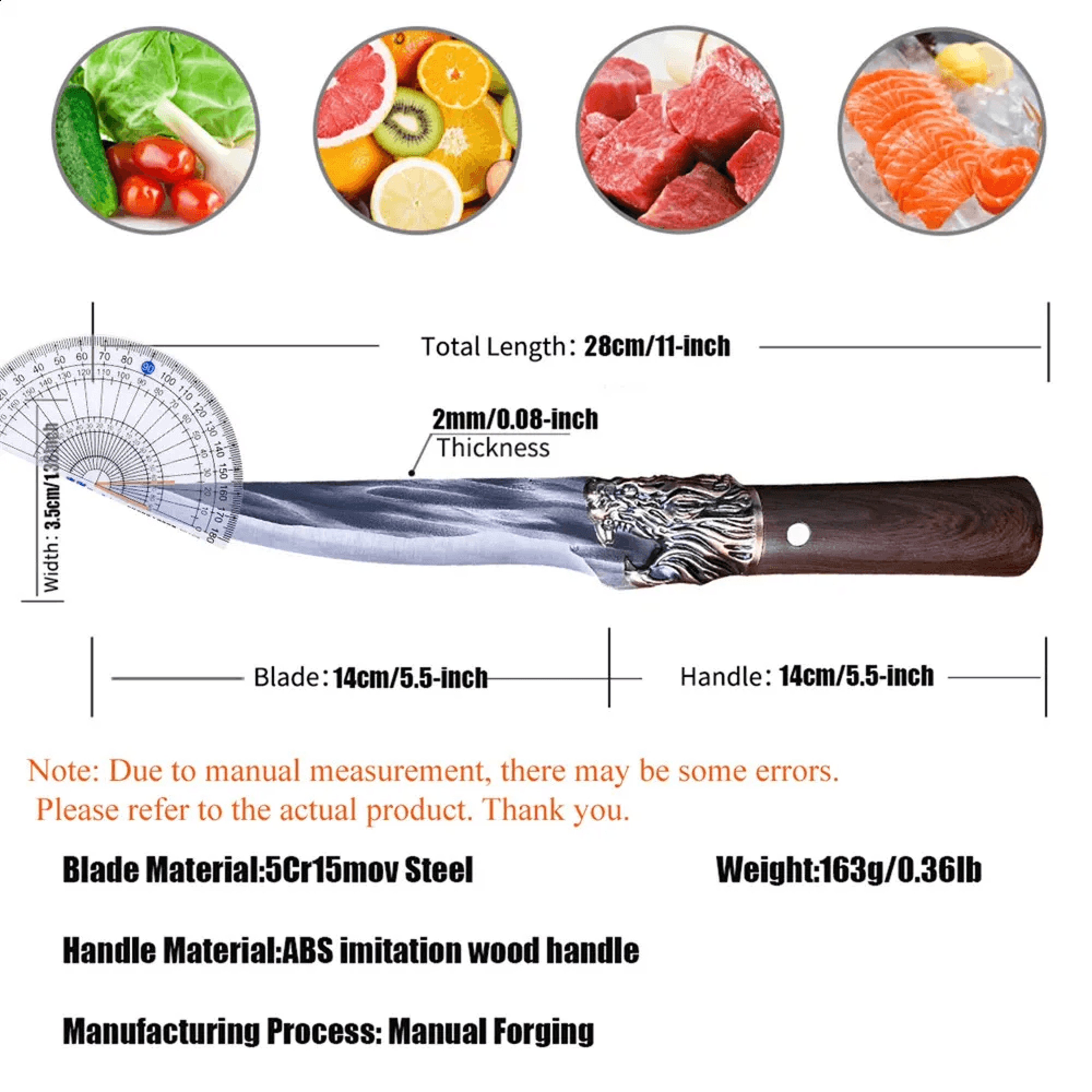 Forged Stainless Steel Boning Knife Kitchen Cleaver 4