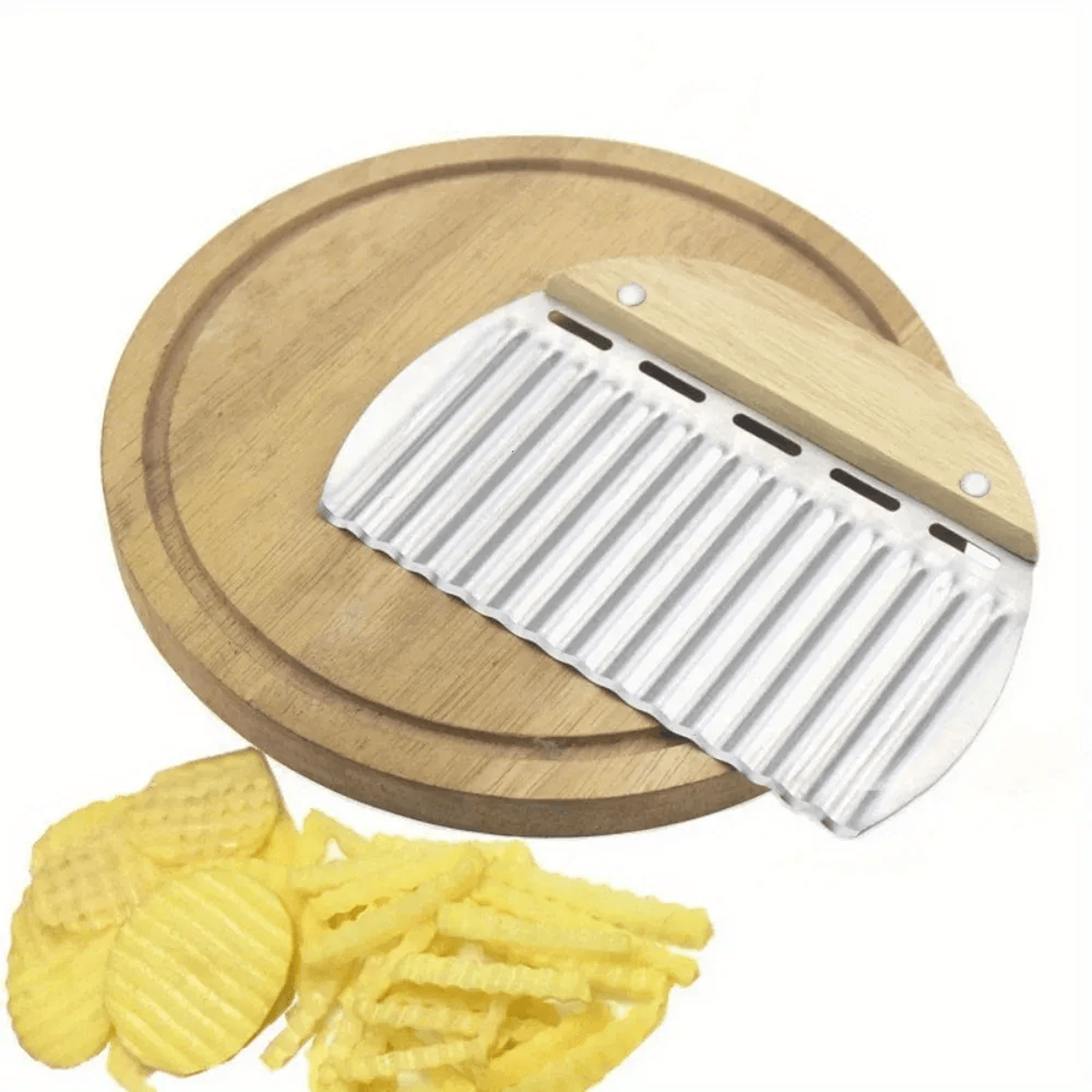 Stainless Steel French Fry Cutter Crinkle Potato Slicer 2