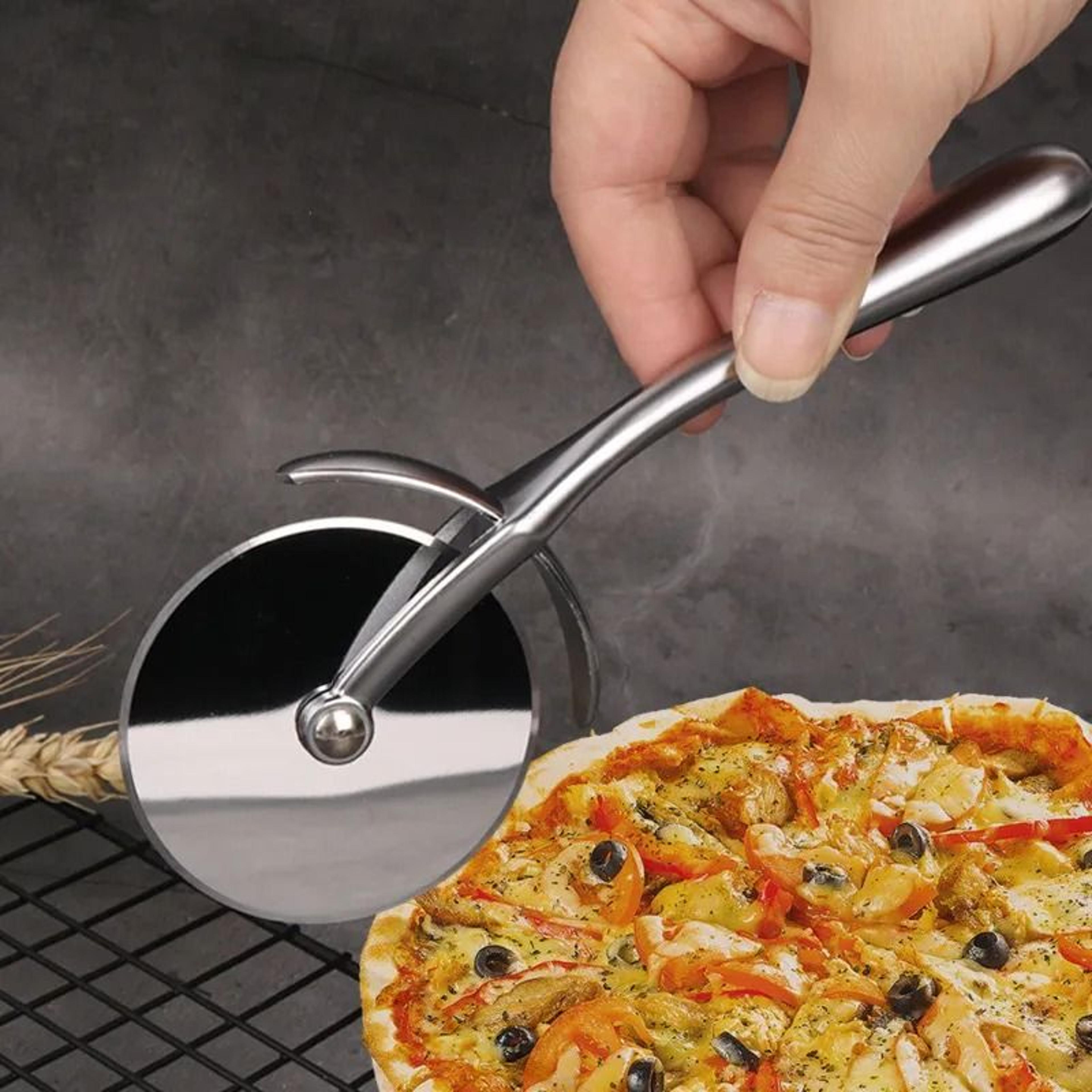 White Nickel Plated Zinc Alloy Pizza Cutter Wheel For Pizza Pastry Bread 2