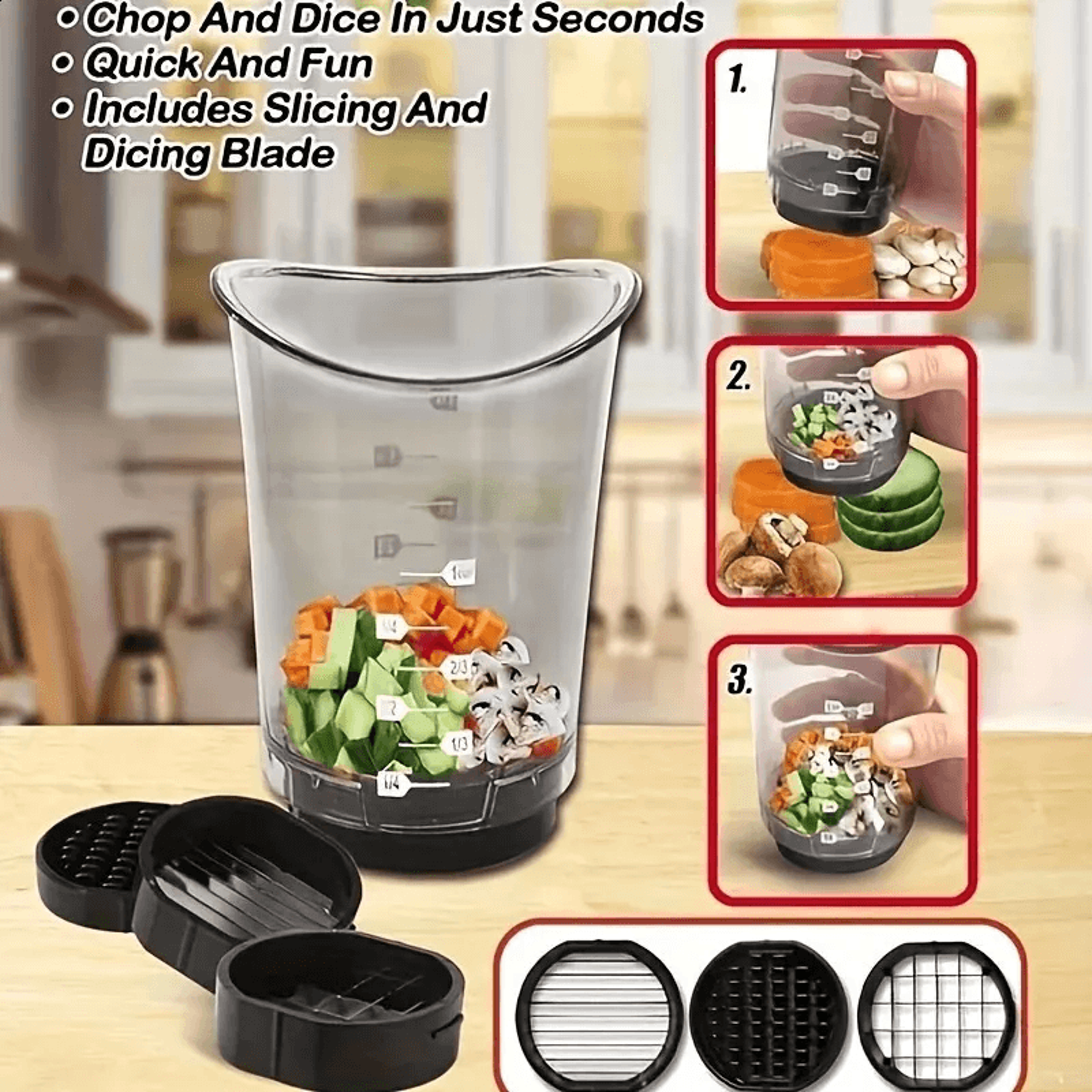 Vegetable Fruit Slicer Cup Manual Food Chopper Kitchen Cutter 1