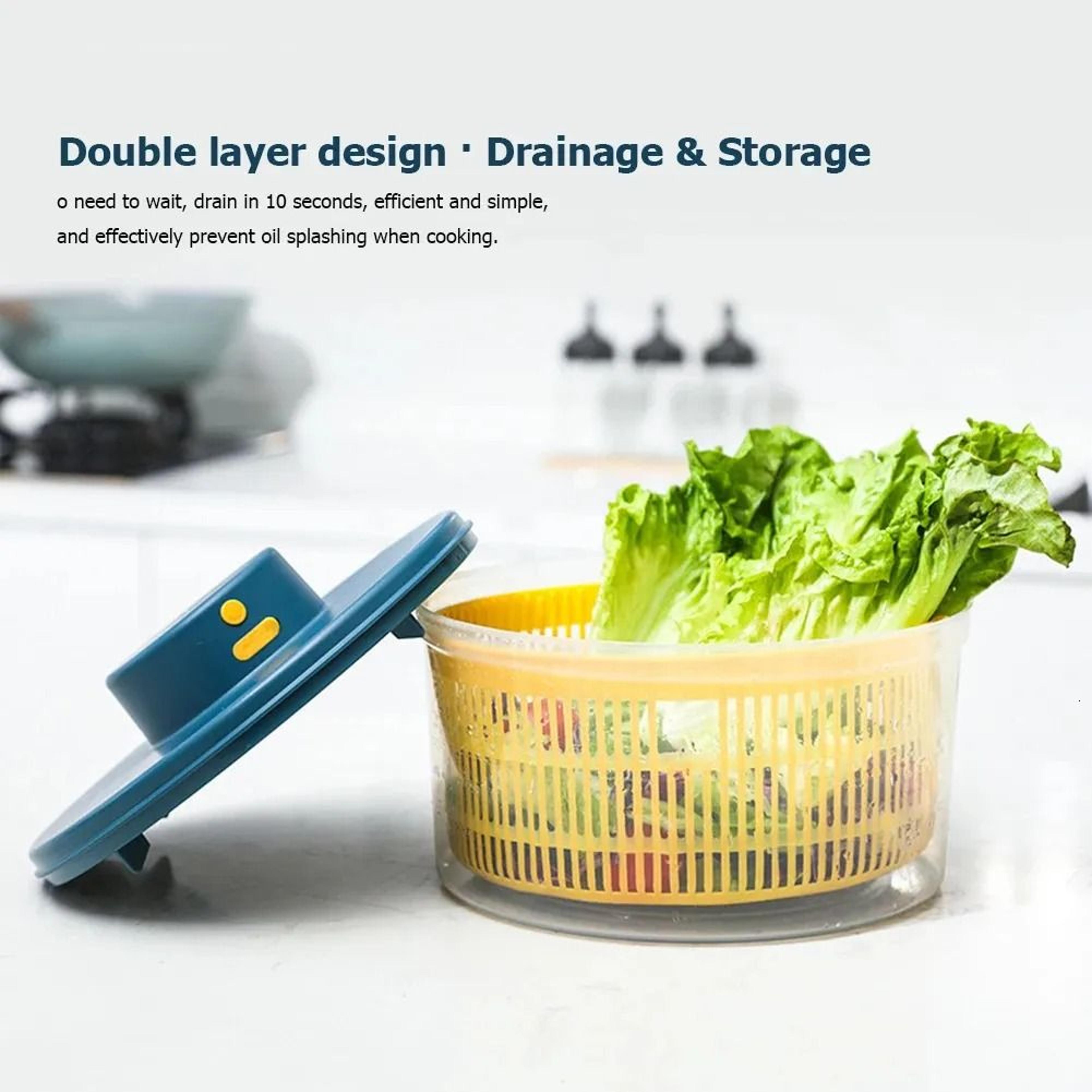Electric Salad Spinner Automatic Lettuce Spinner Quick Dry Vegetable Dryer 4