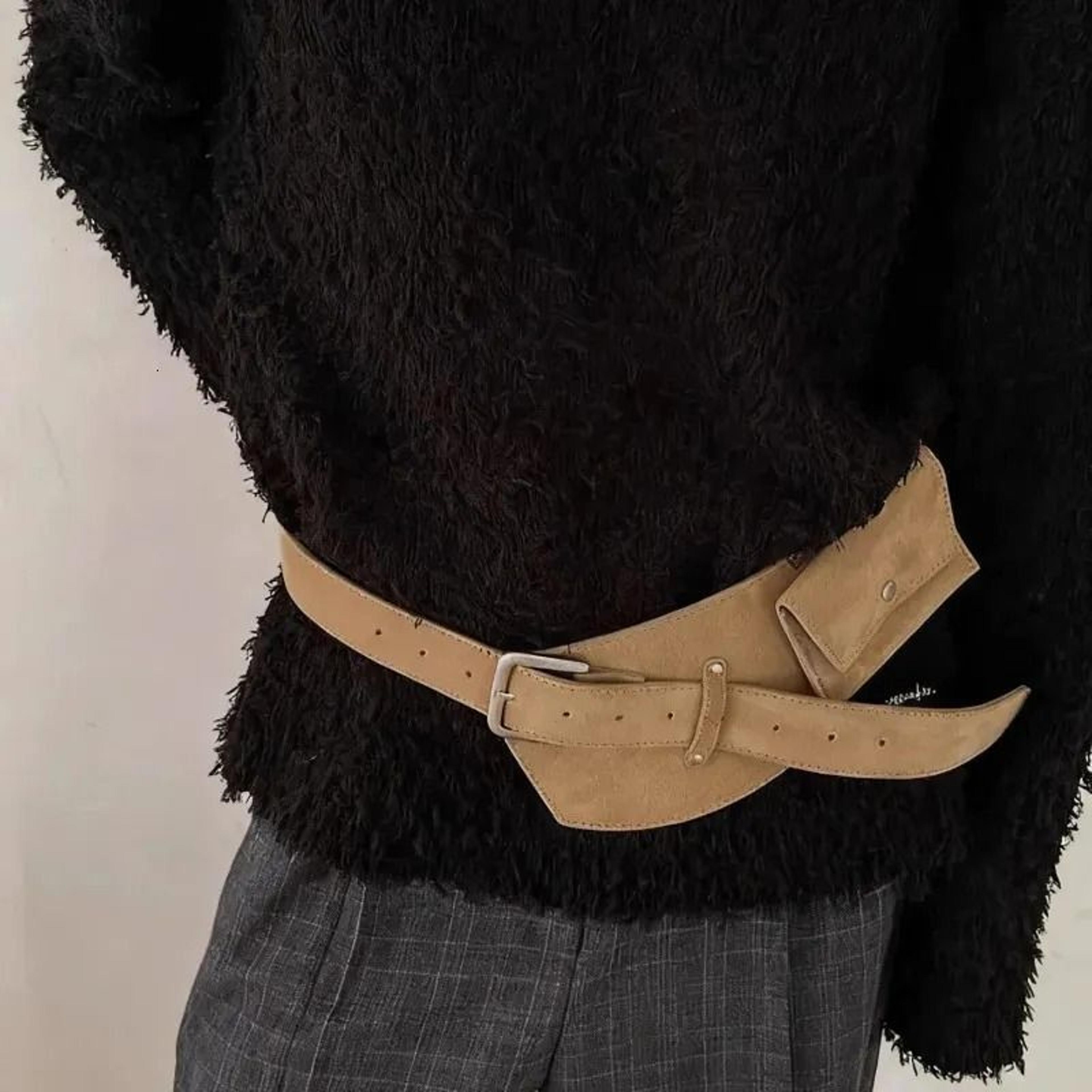 Vintage Waist Bag For Women Korean Streetwear Wide Belt Bag 2