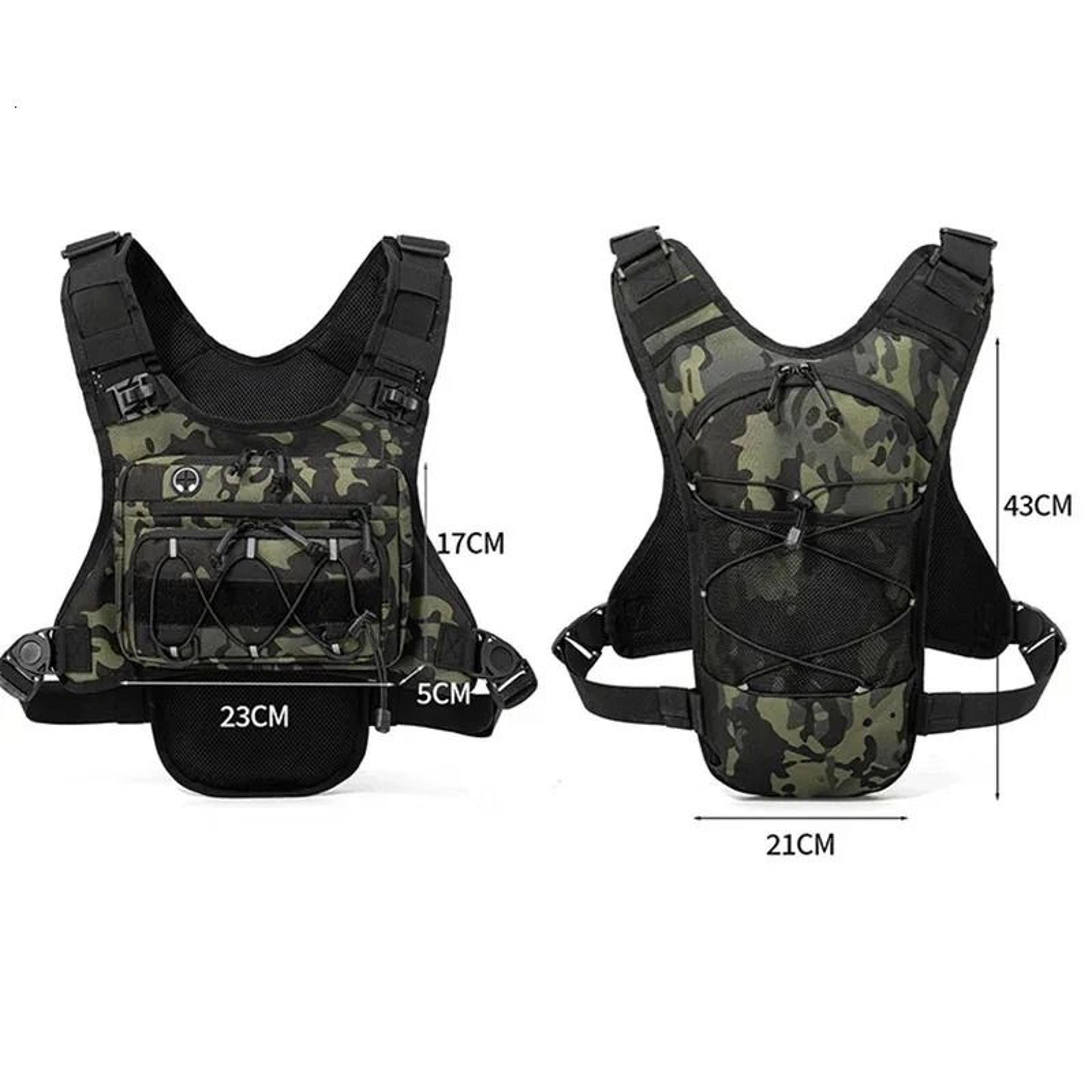 Reflective Tactical Chest Rig Hydration Vest Running Chest Pack For Men 7