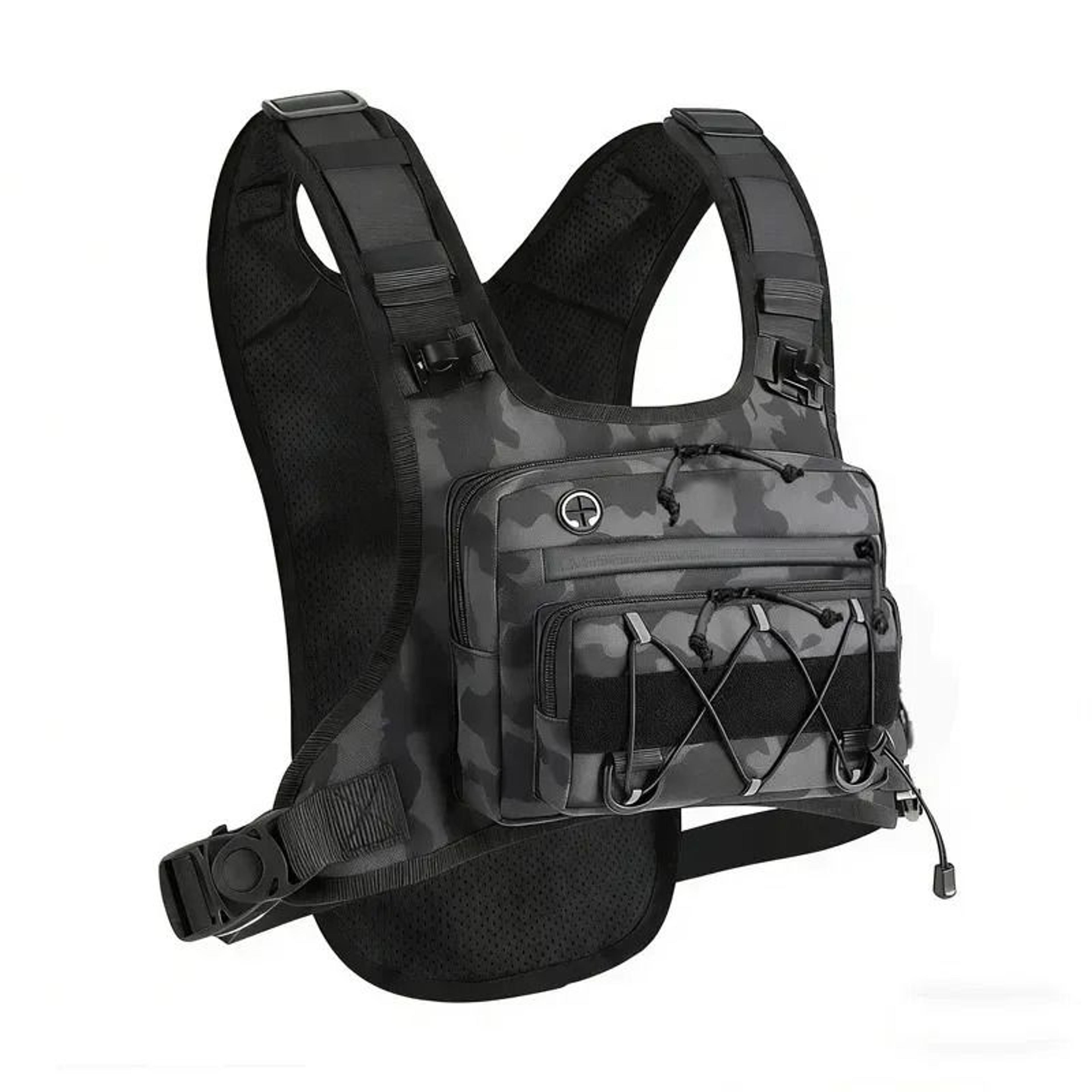 Reflective Tactical Chest Rig Hydration Vest Running Chest Pack For Men 4