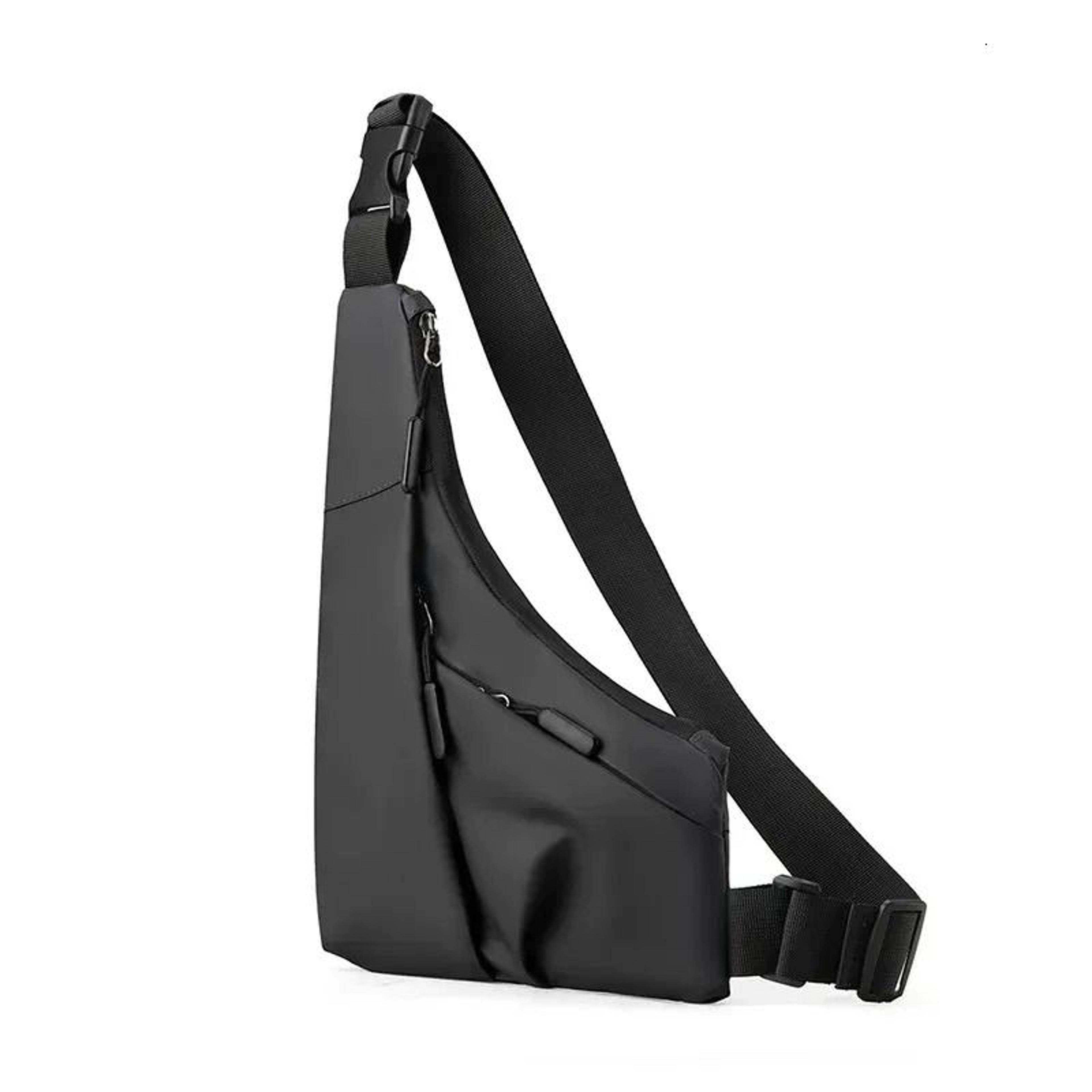 men anti theft chest bag leather crossbody sling with card storage