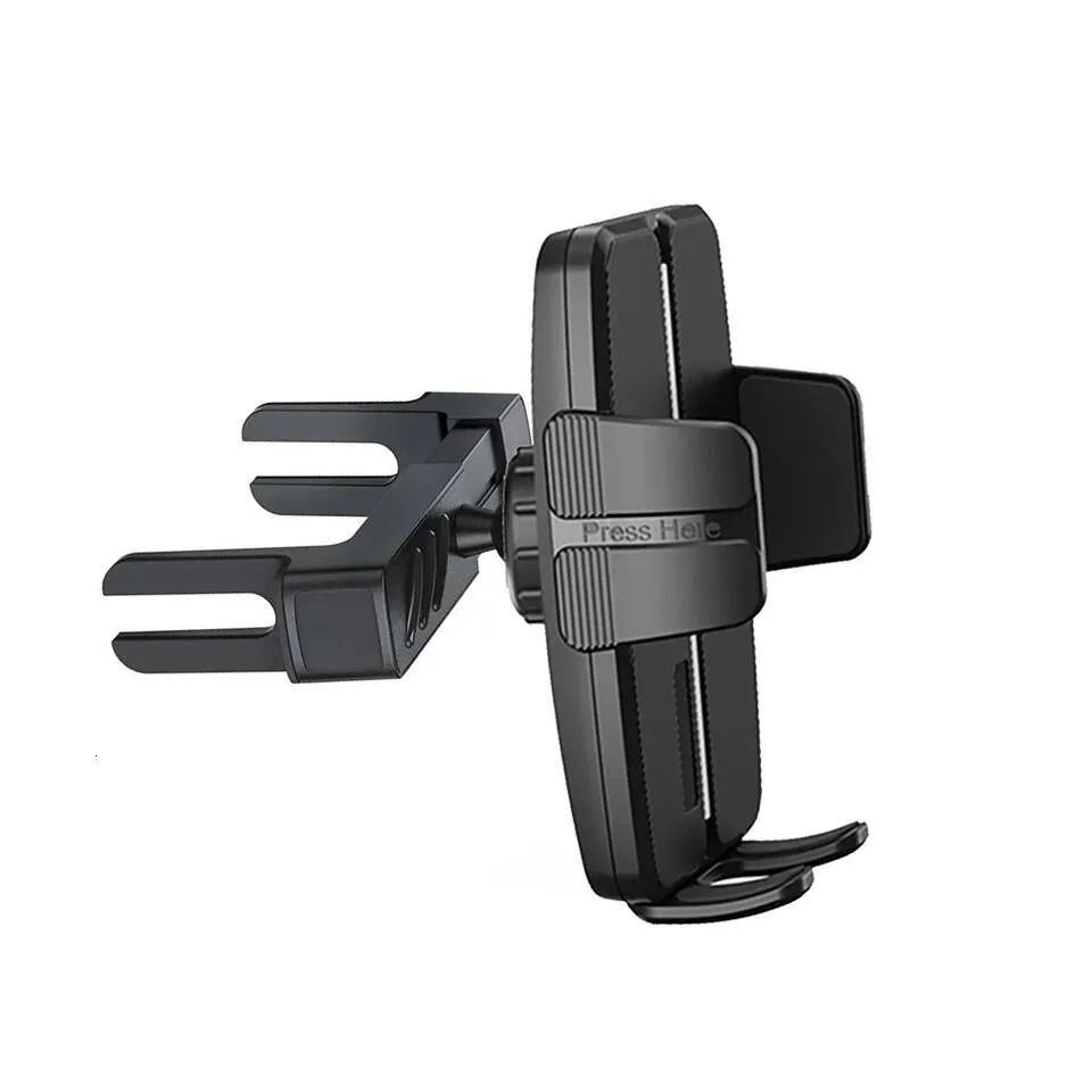 universal car phone mount for round air vents with one hand operation and scratch protection