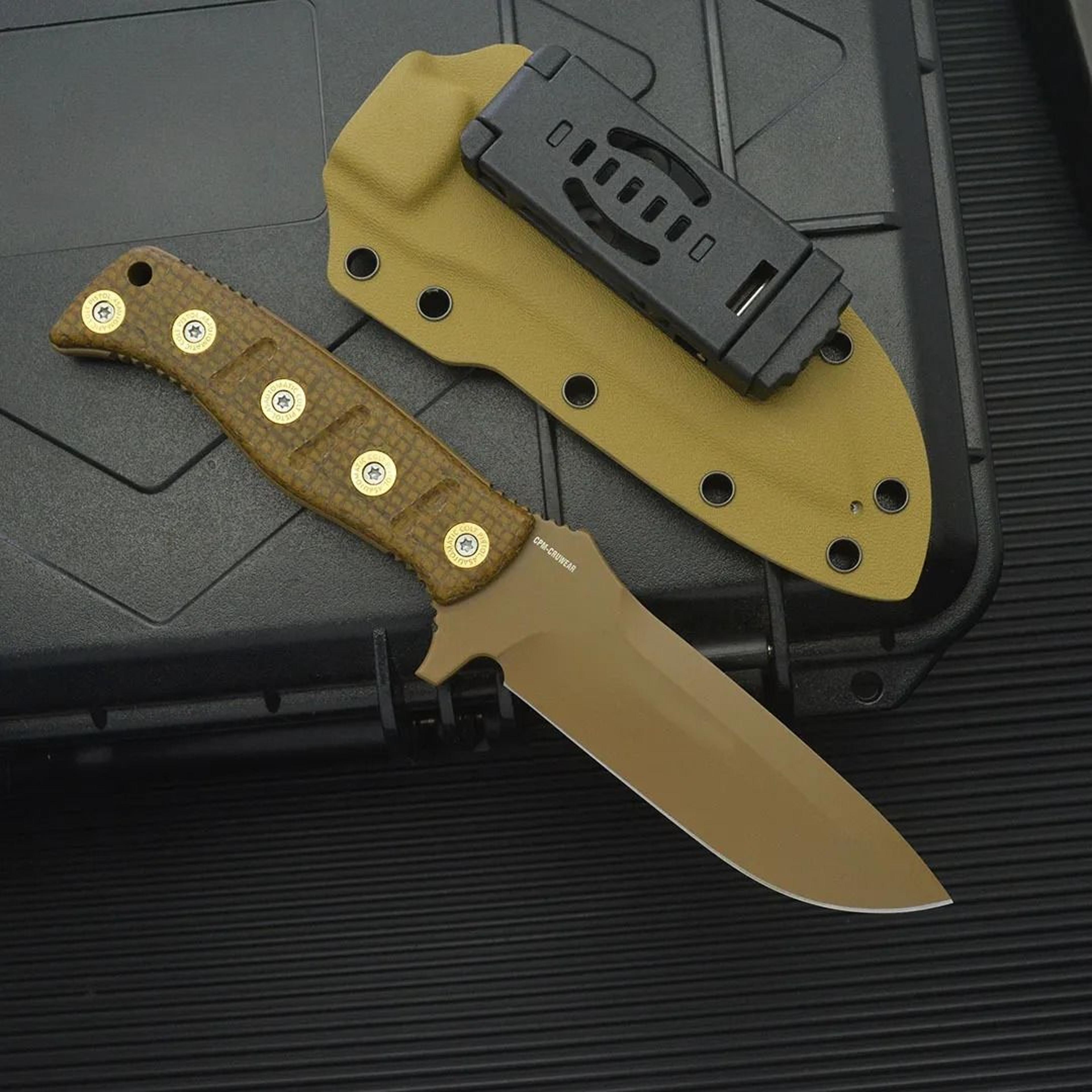 steel fixed blade outdoor knife for camping and hiking