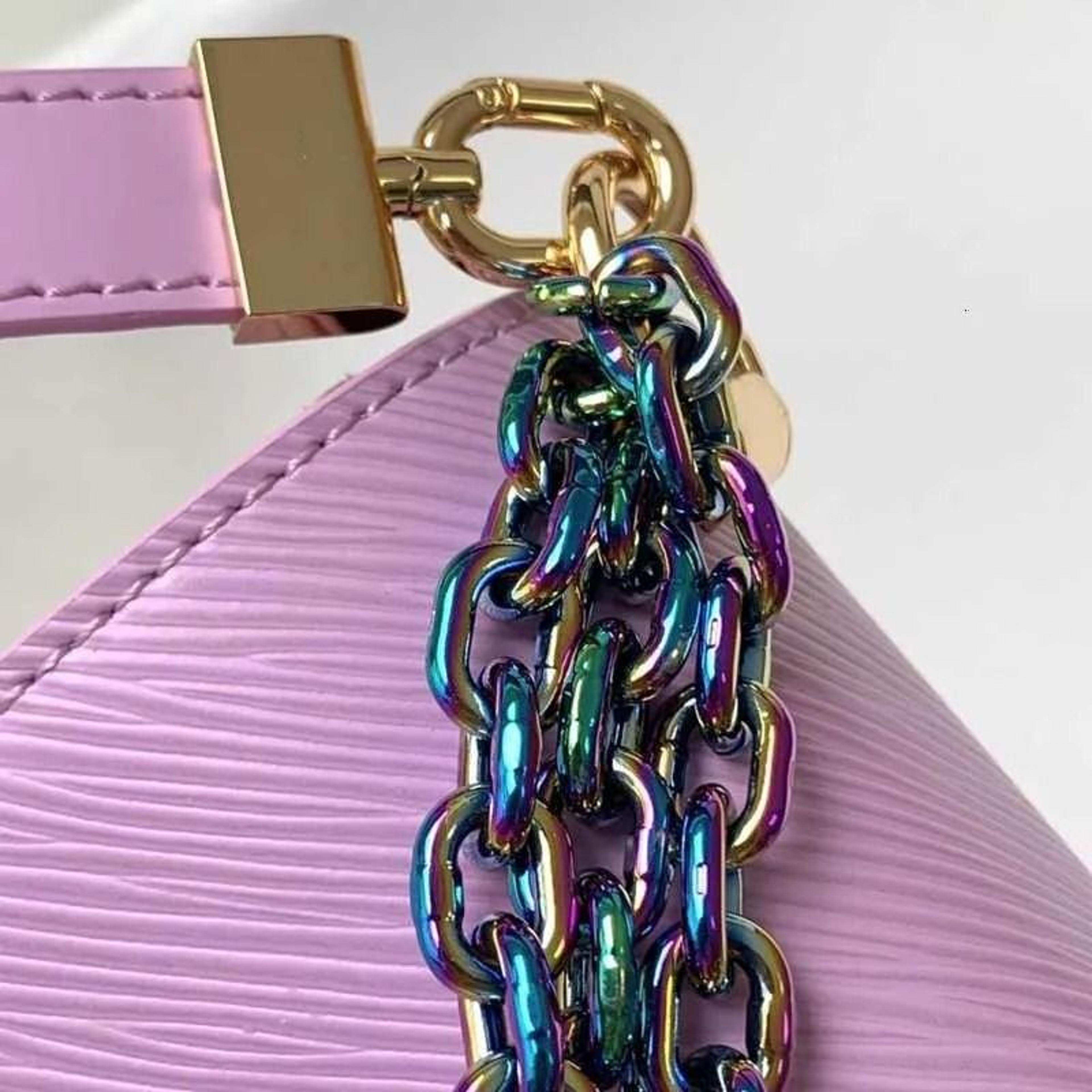 genuine leather chain shoulder bag with flap twist closure