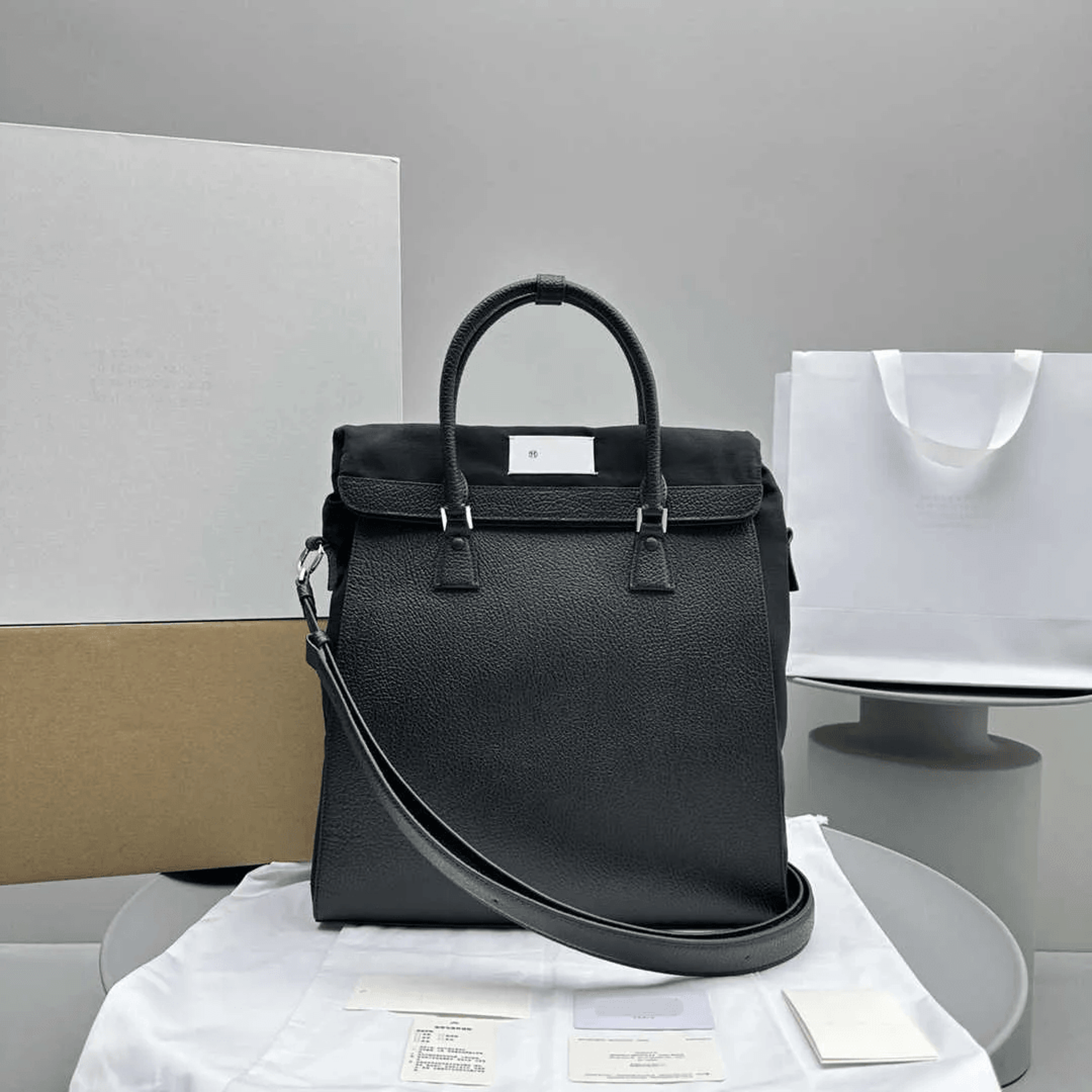 genuine leather multifunctional backpack briefcase with computer compartment
