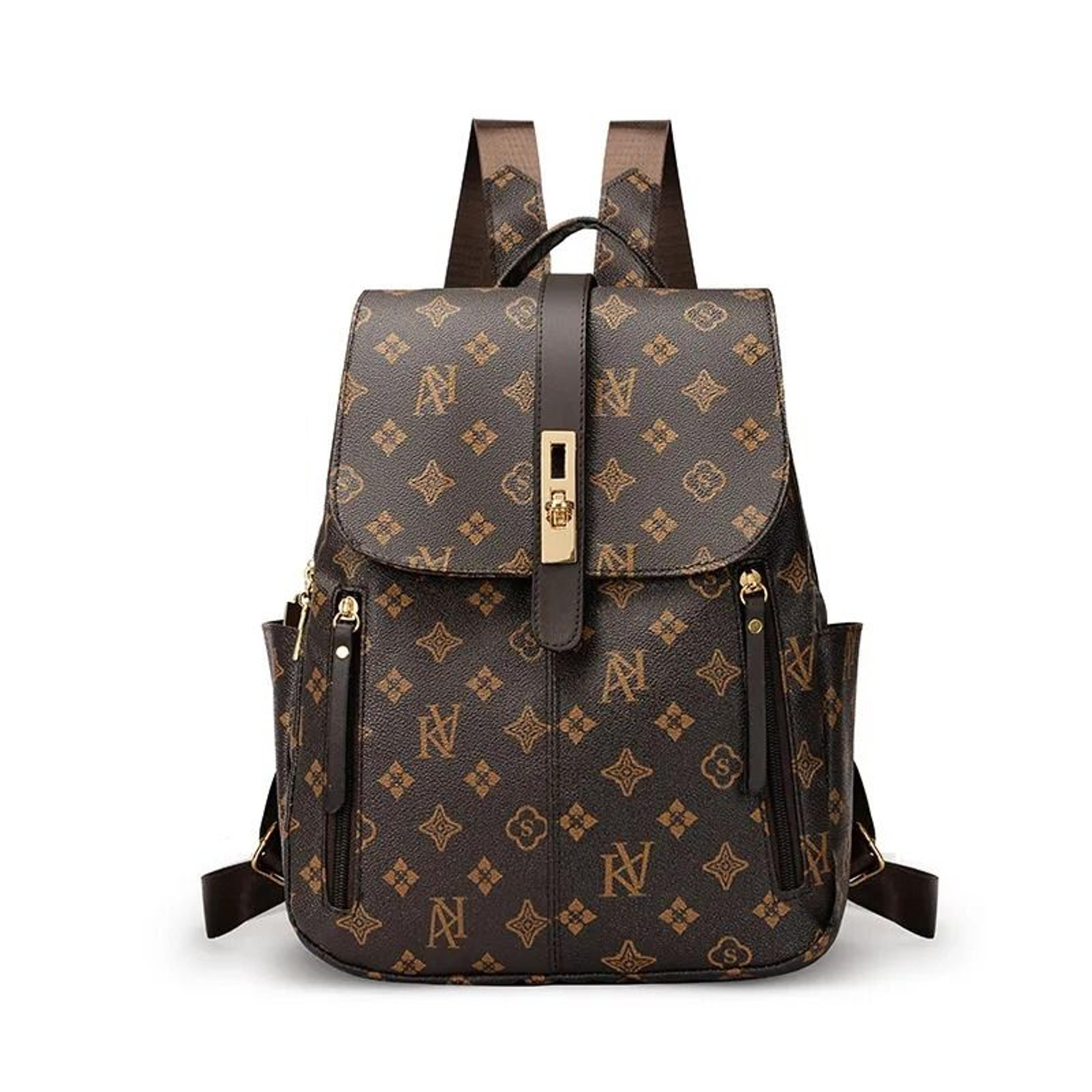 large capacity retro print backpack water resistant polyester travel bag