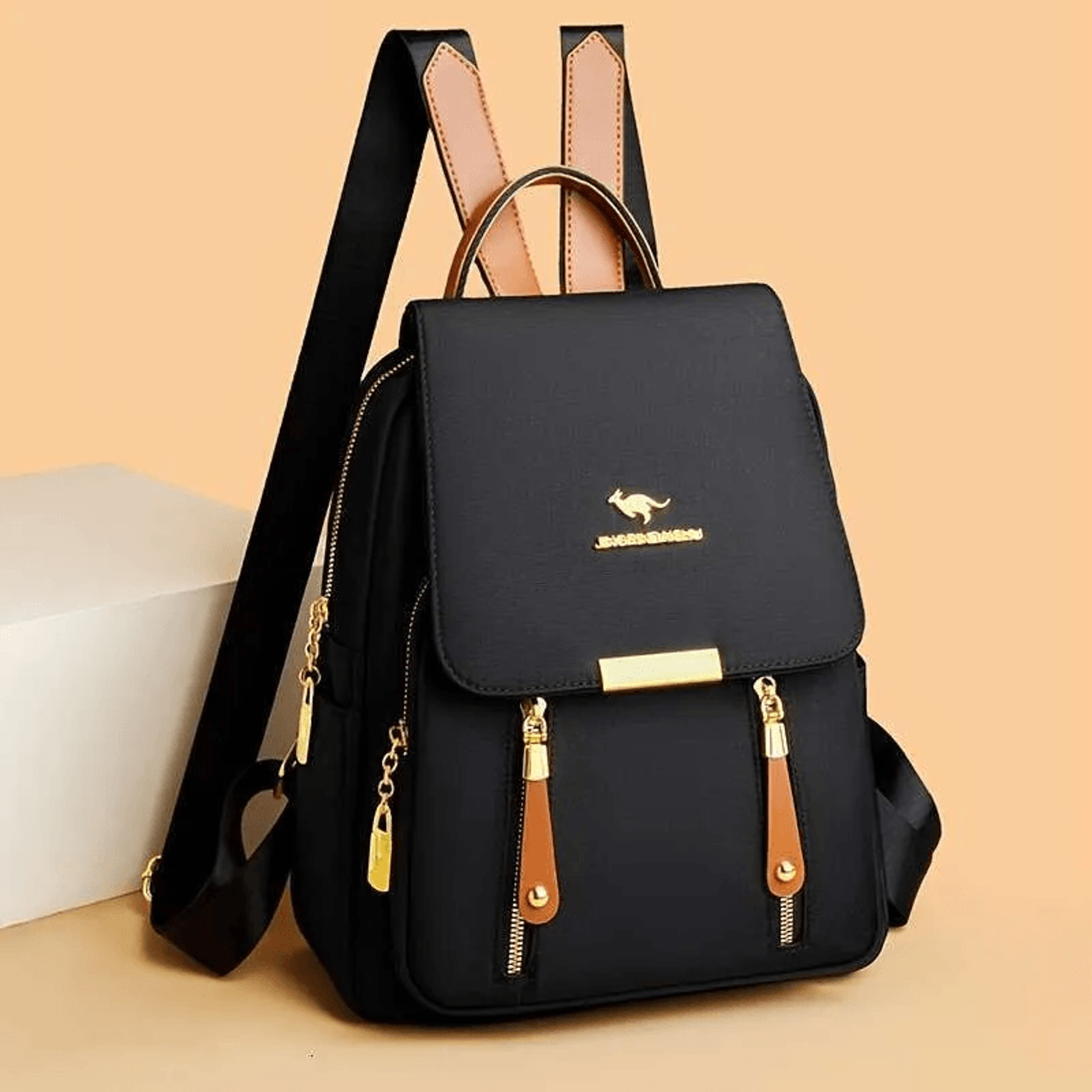 straw backpack with floral hollow out design hasp closure and faux fur lining