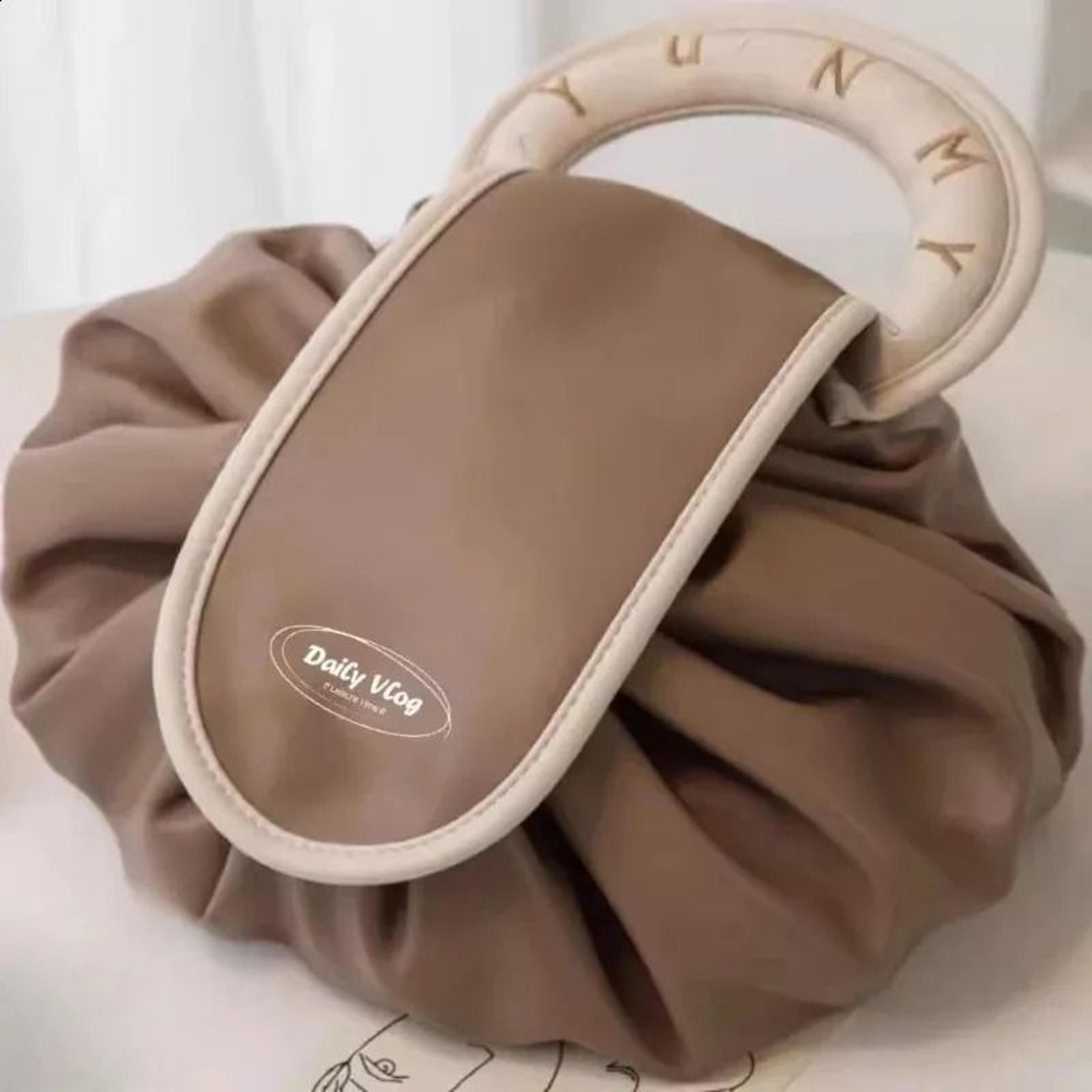 large capacity drawstring cosmetic travel storage bag for women