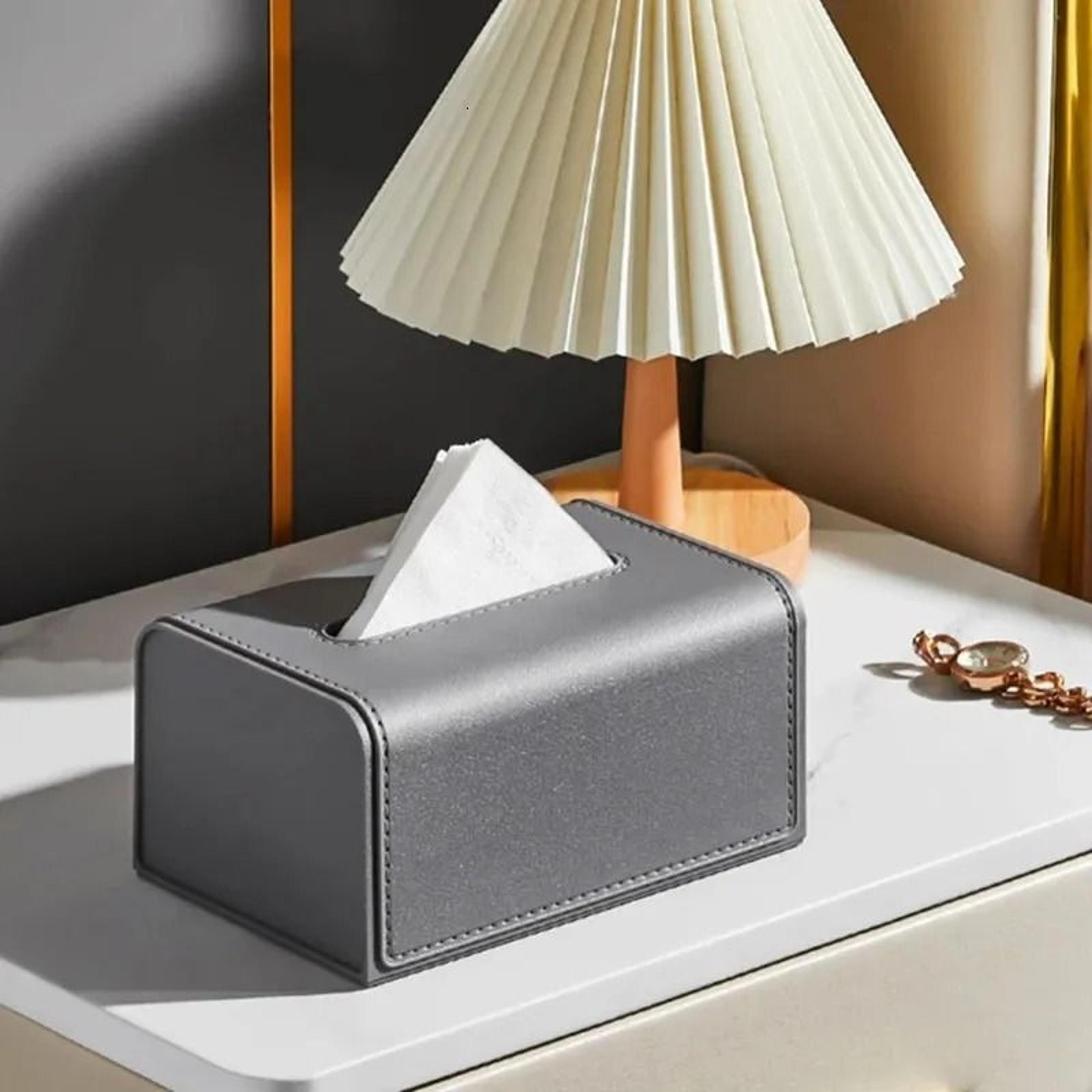 tissue box cover with leather texture