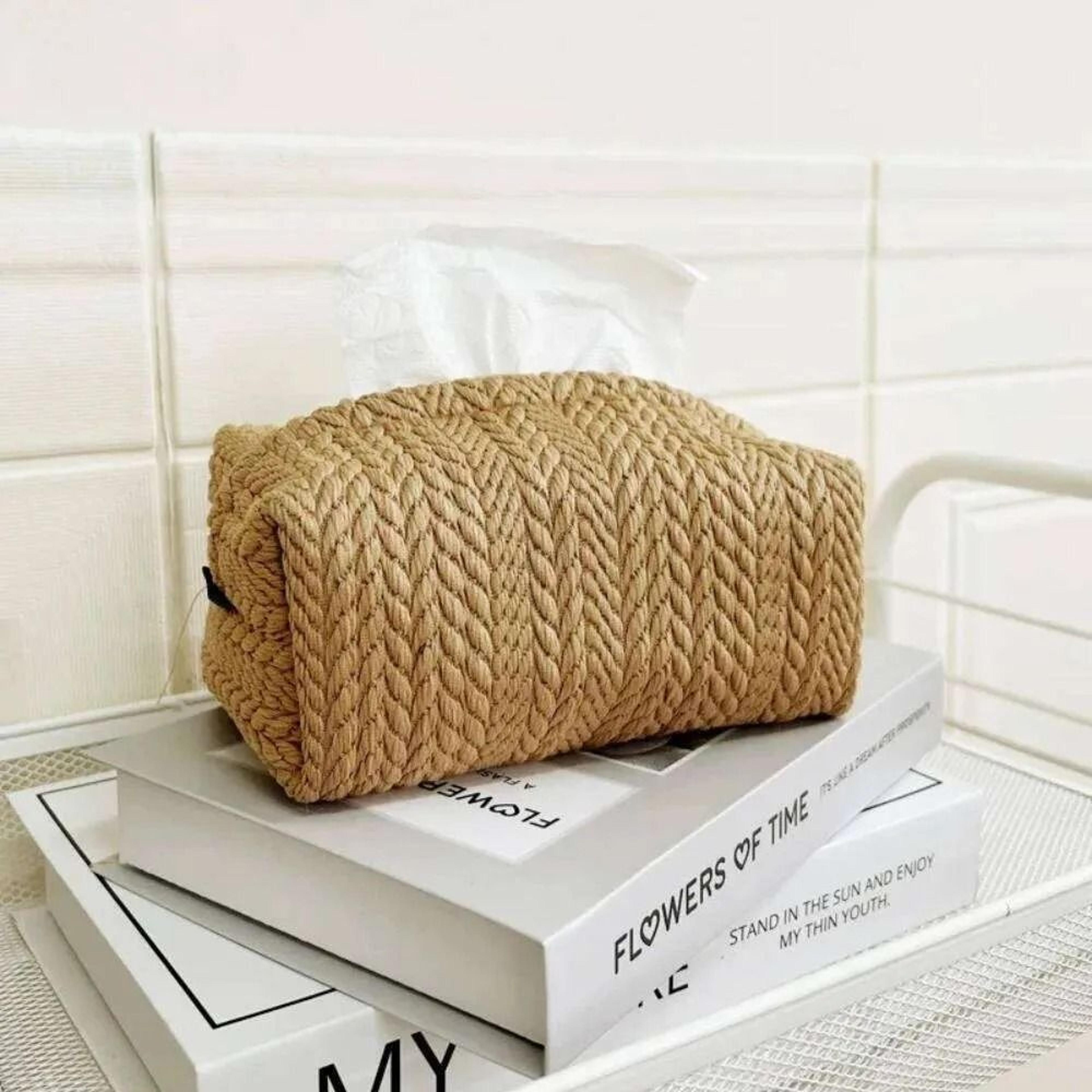 wheat ear texture tissue storage box for car and living room
