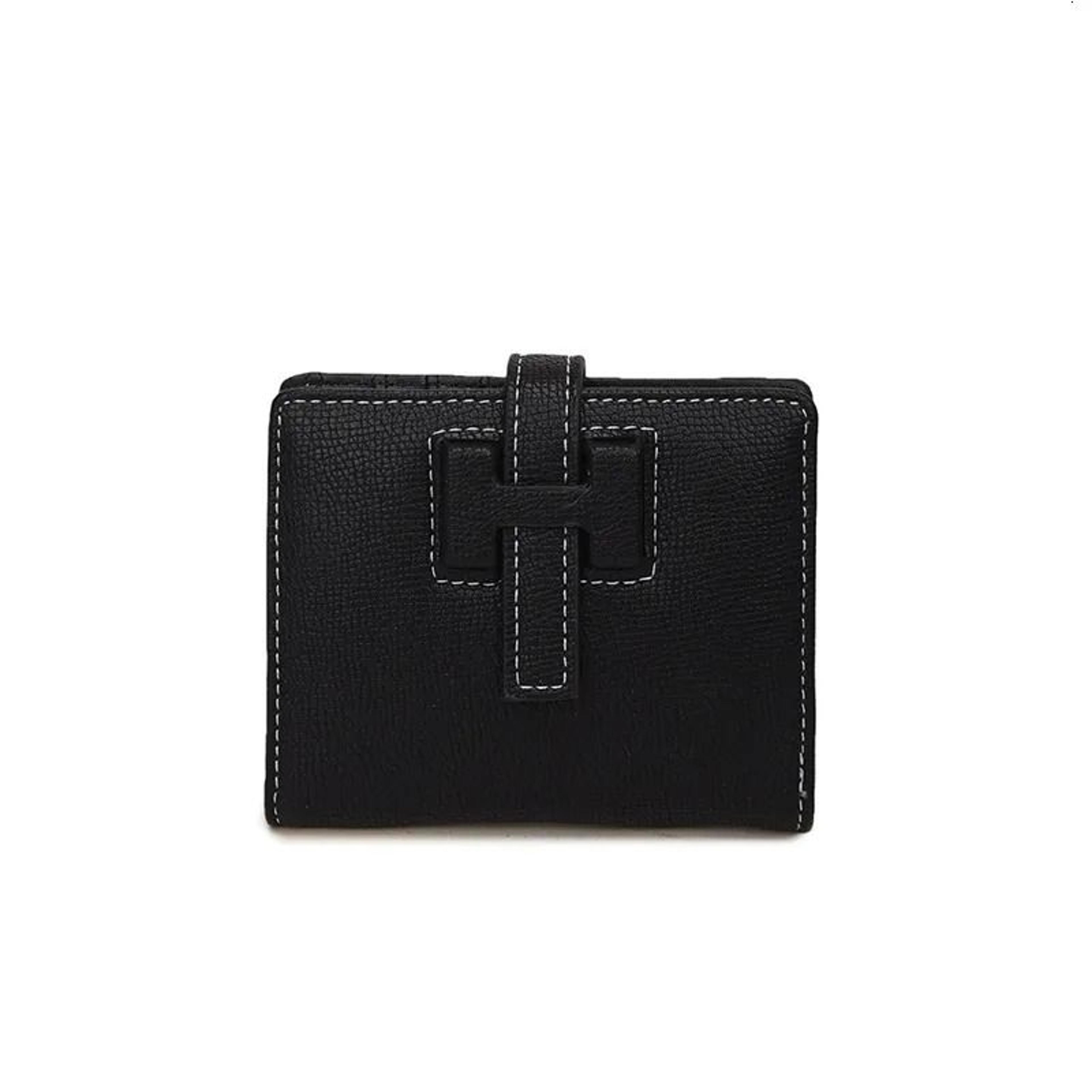 womens slim bifold wallet with multi-slot card holder and coin purse