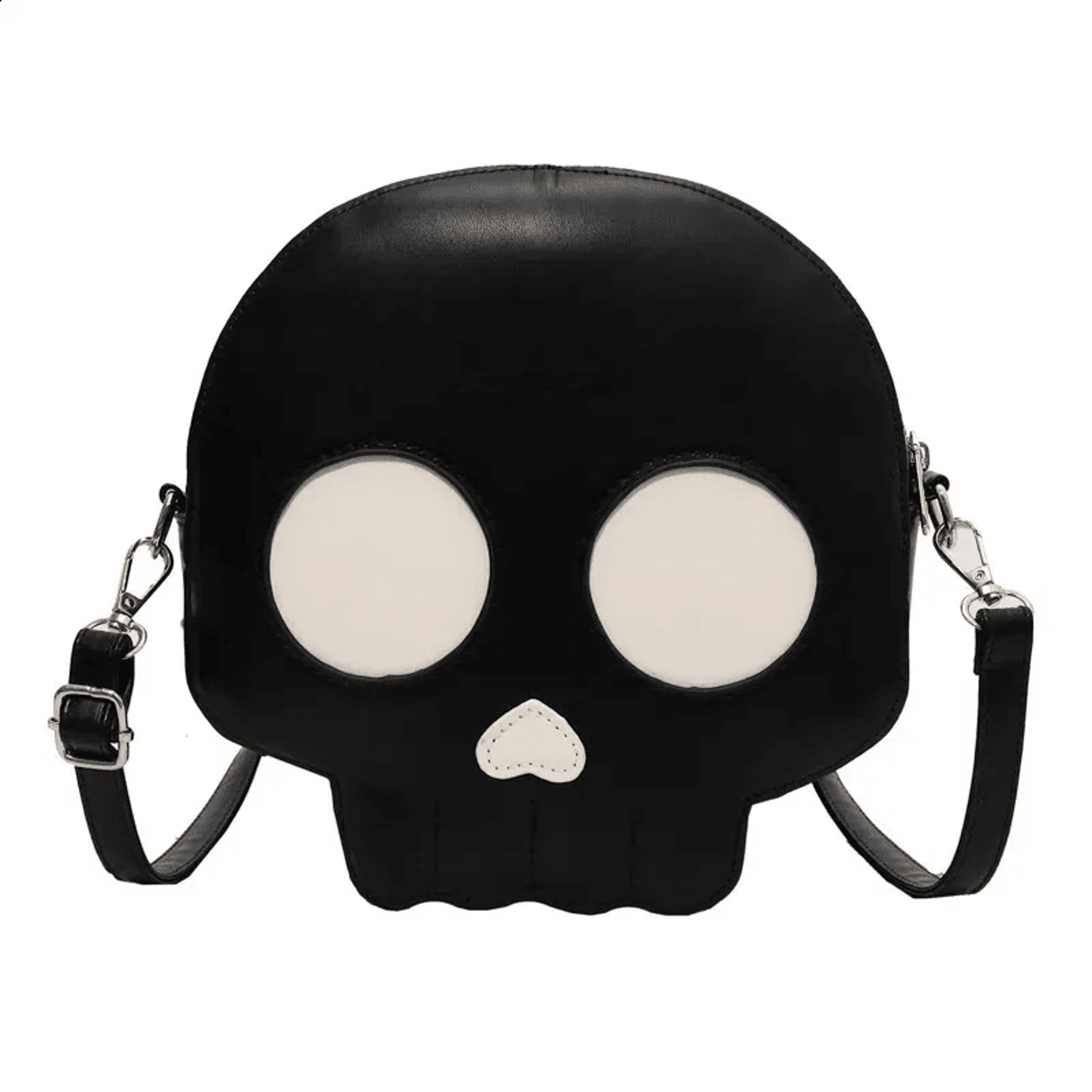 halloween gothic skull pu leather shoulder crossbody bag