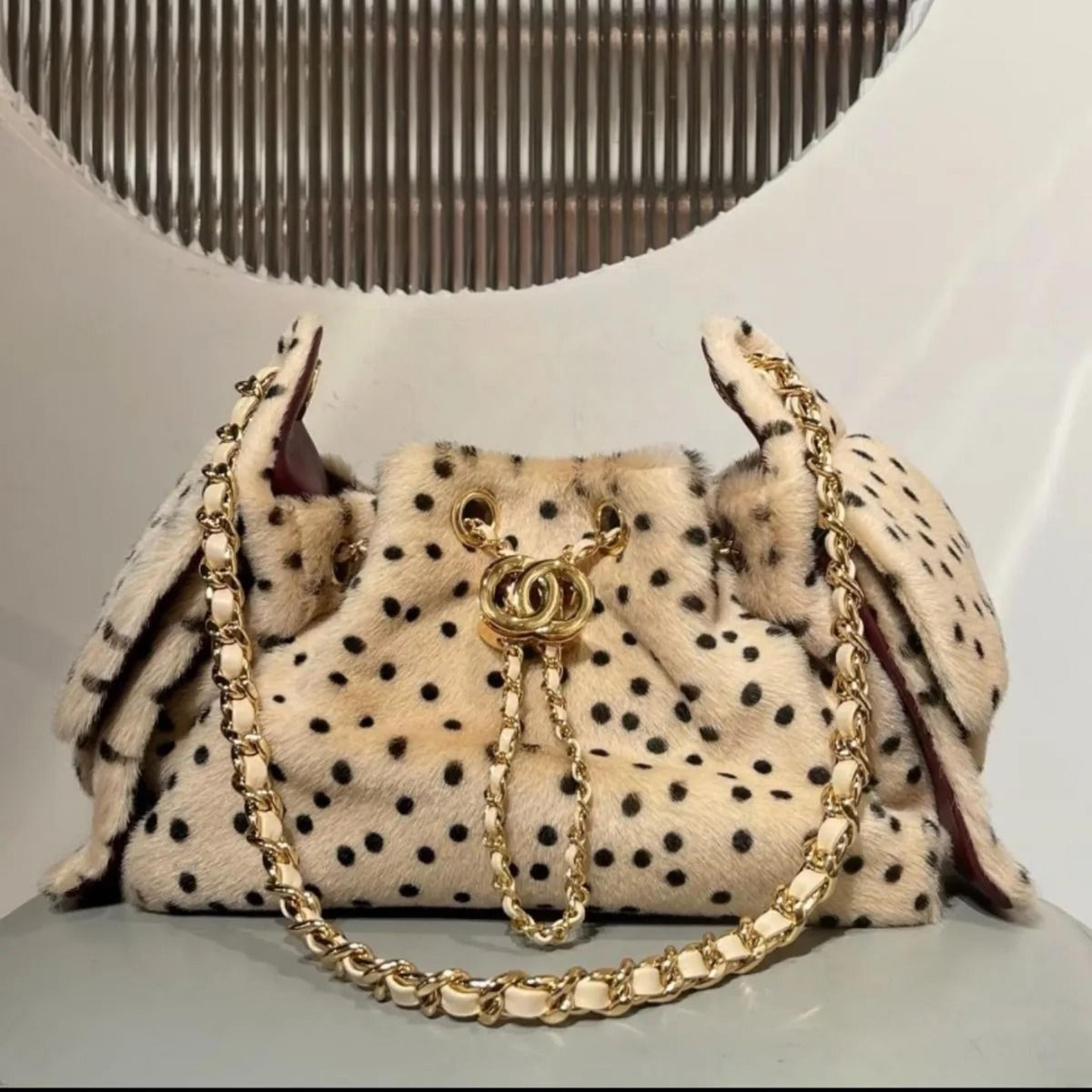 leopard print flap shoulder bag with drawstring bucket style
