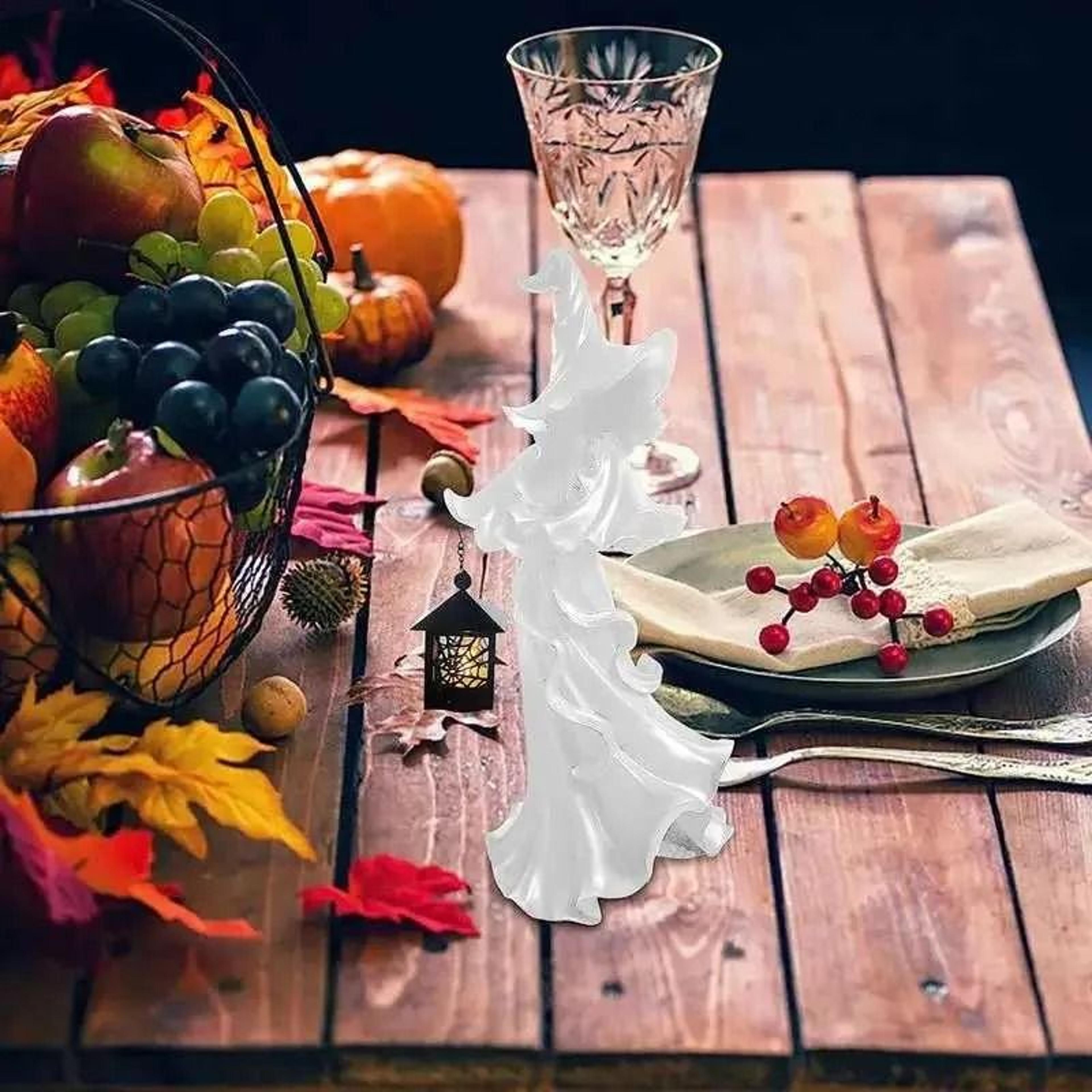 resin ghost witch lantern decoration for halloween and thanksgiving