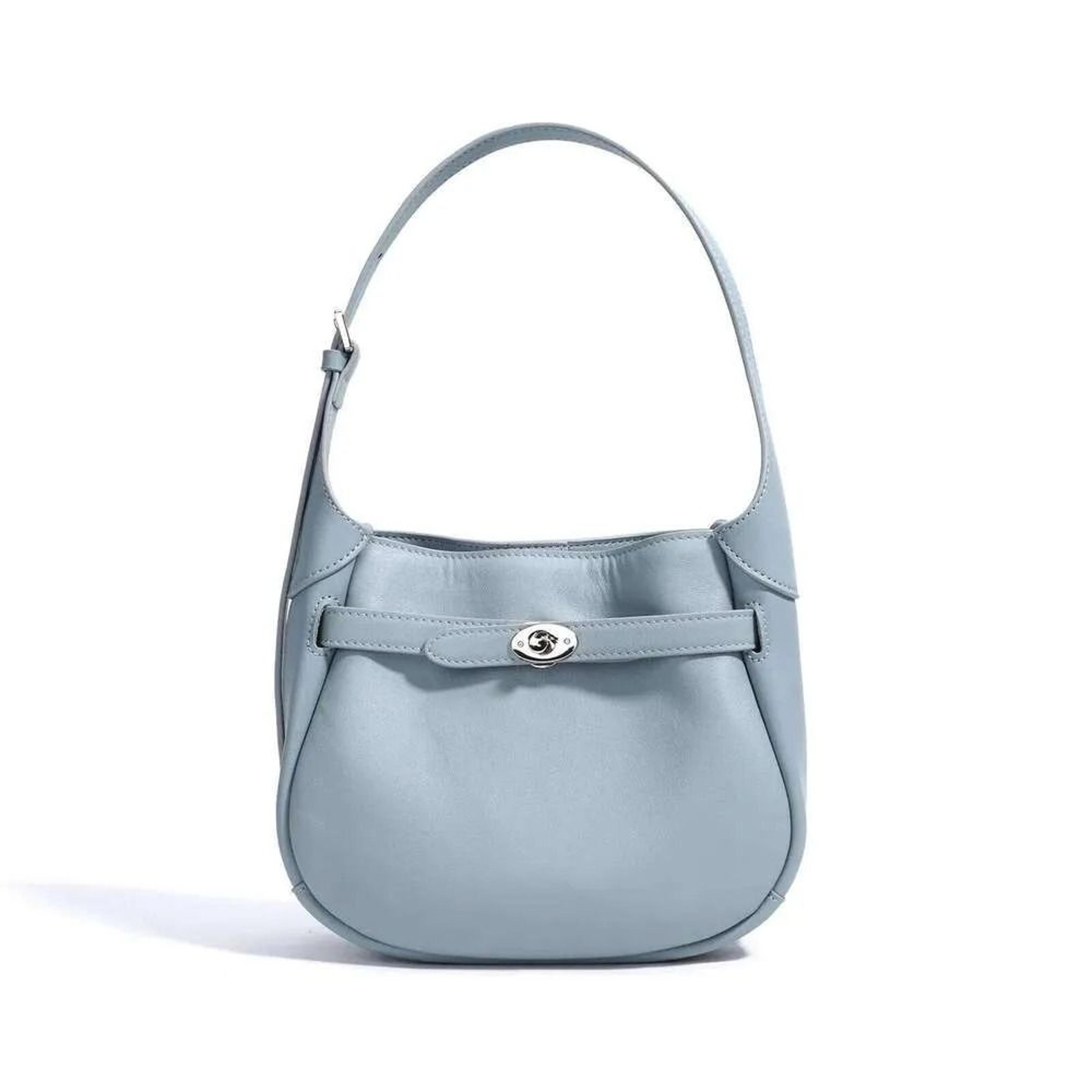 women synthetic leather bucket bag with adjustable crossbody strap