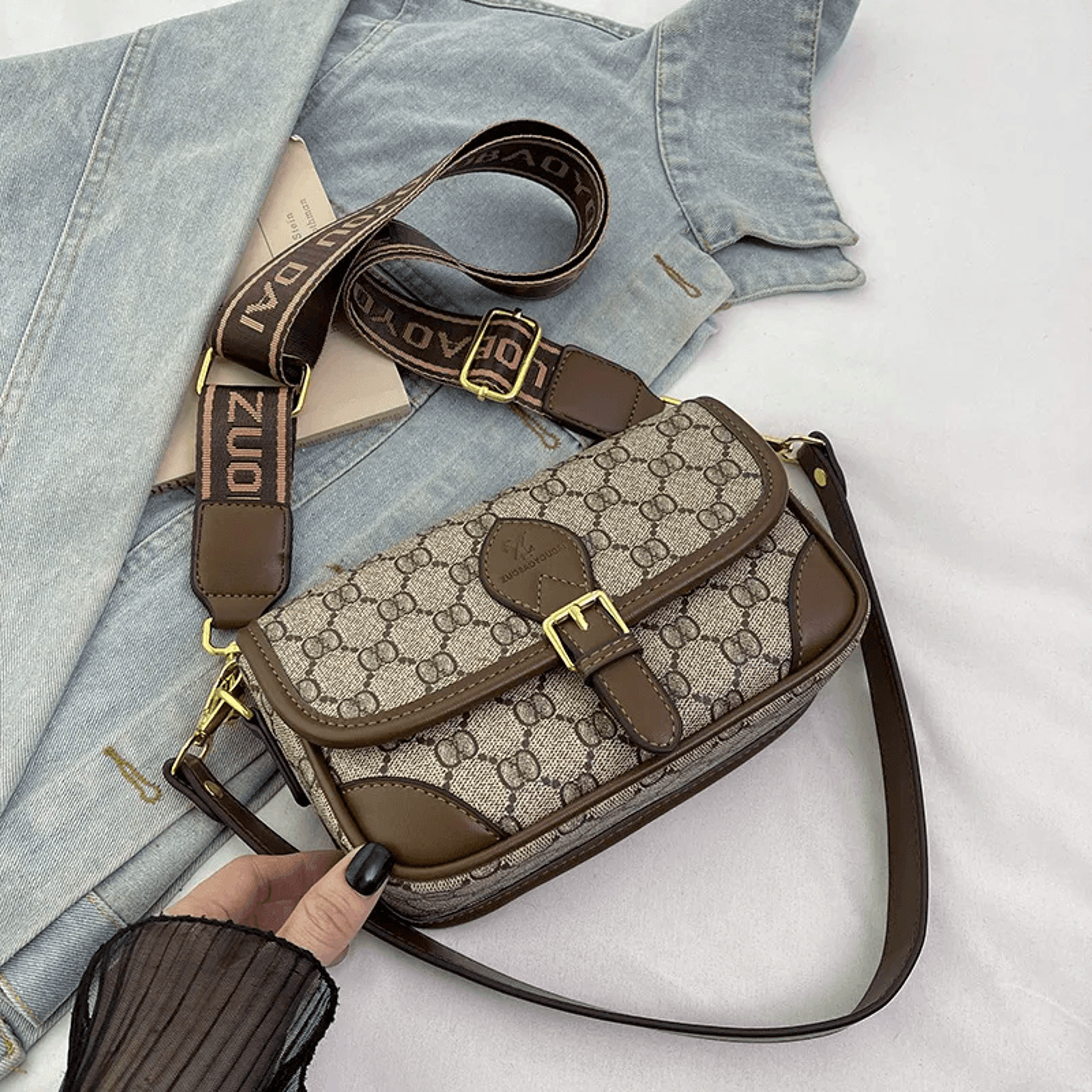 genuine leather crossbody shoulder bag simple daily commuting handbag
