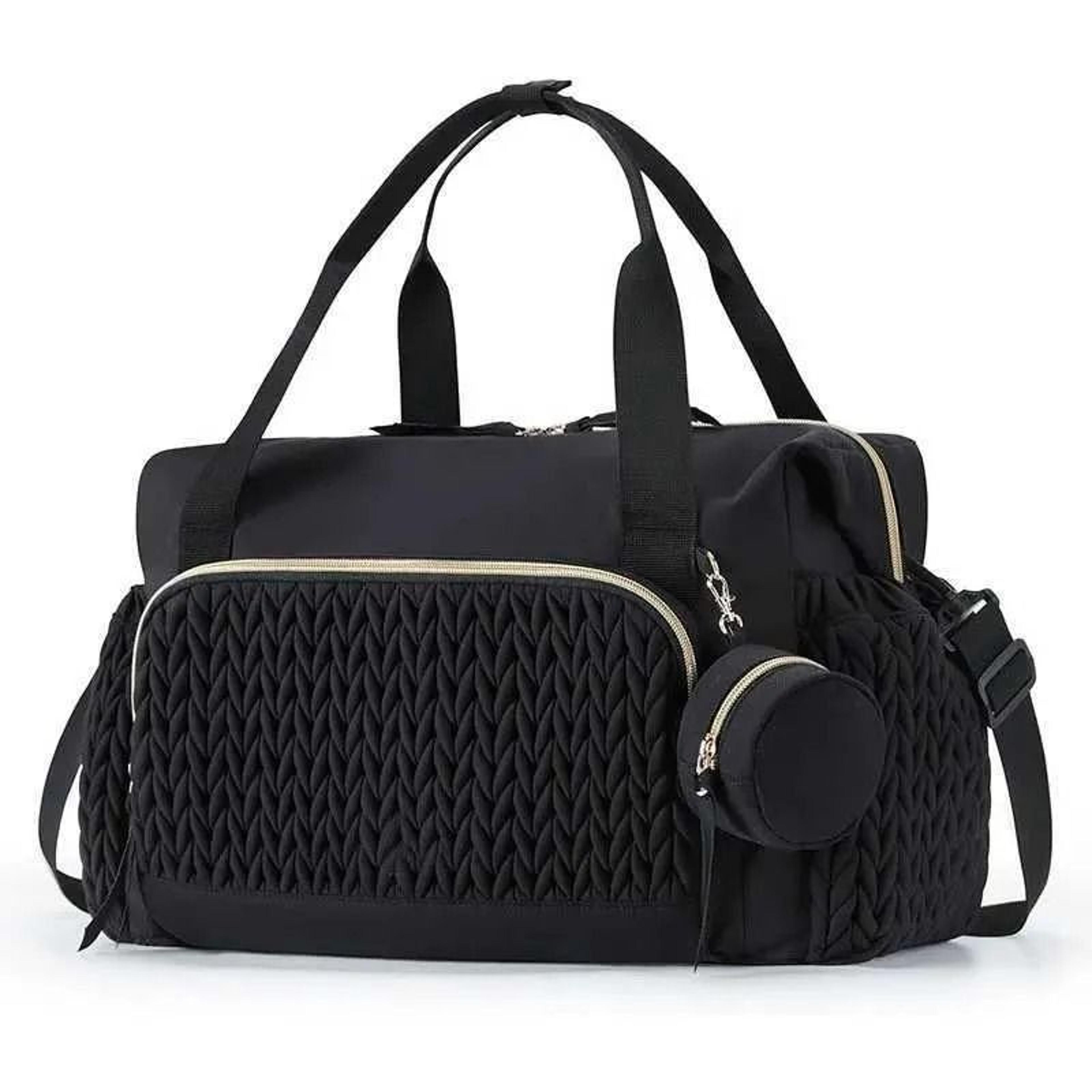 large capacity diaper bag with polyester fabric and nylon lining for travel