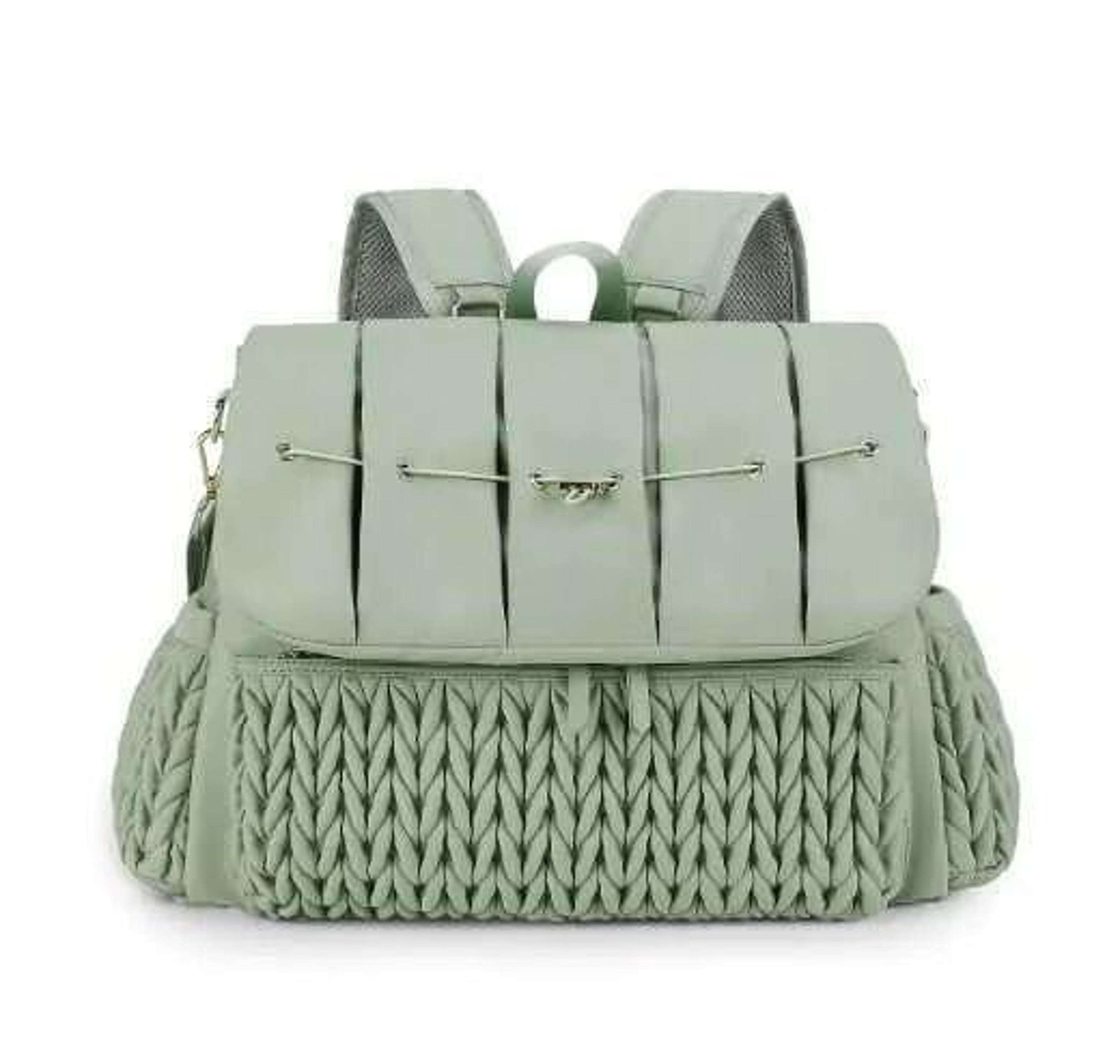 large capacity waterproof nylon diaper backpack with multiple pockets and adjustable straps