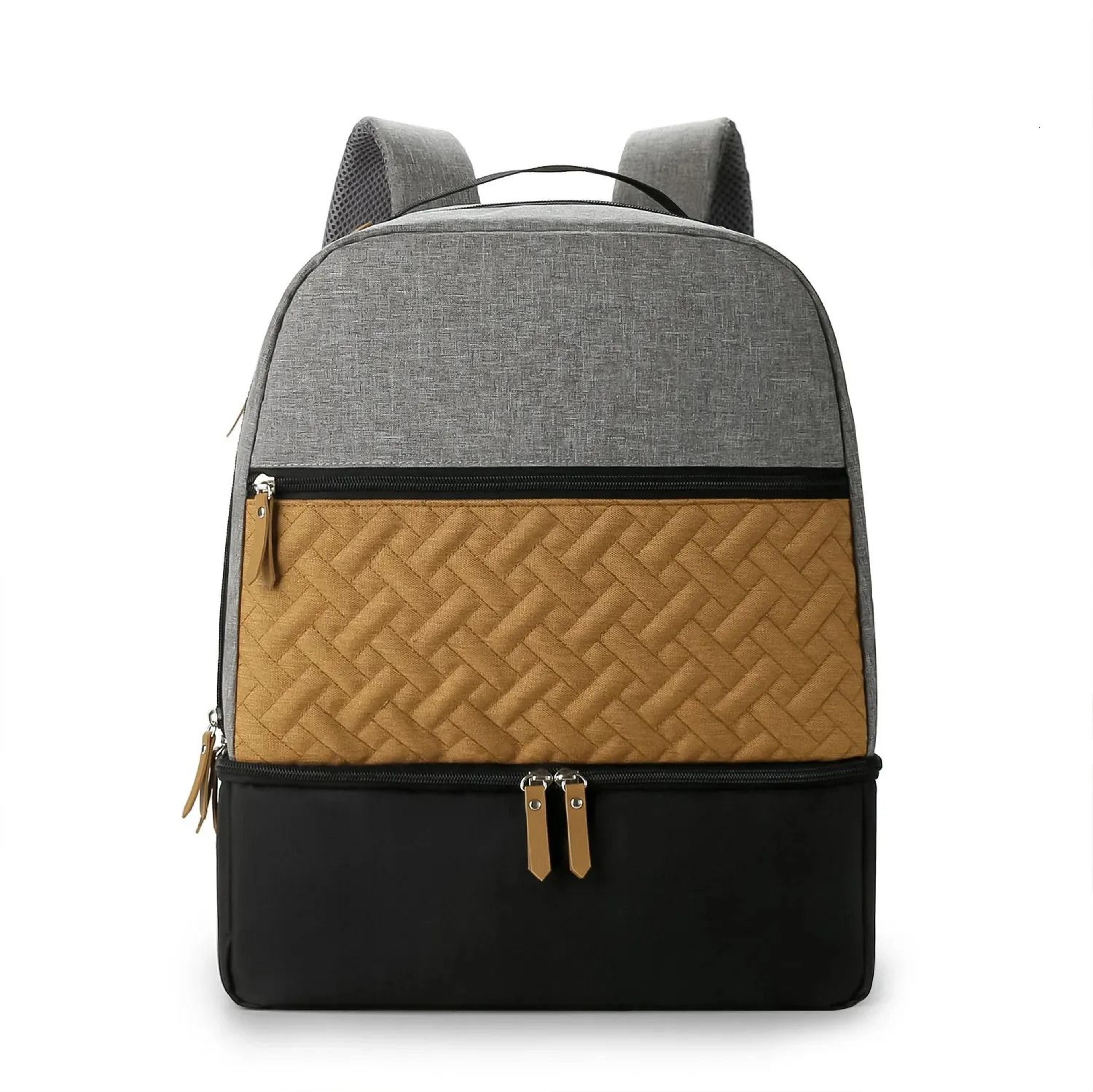 baby diaper backpack with bottle holder and spacious organizer design