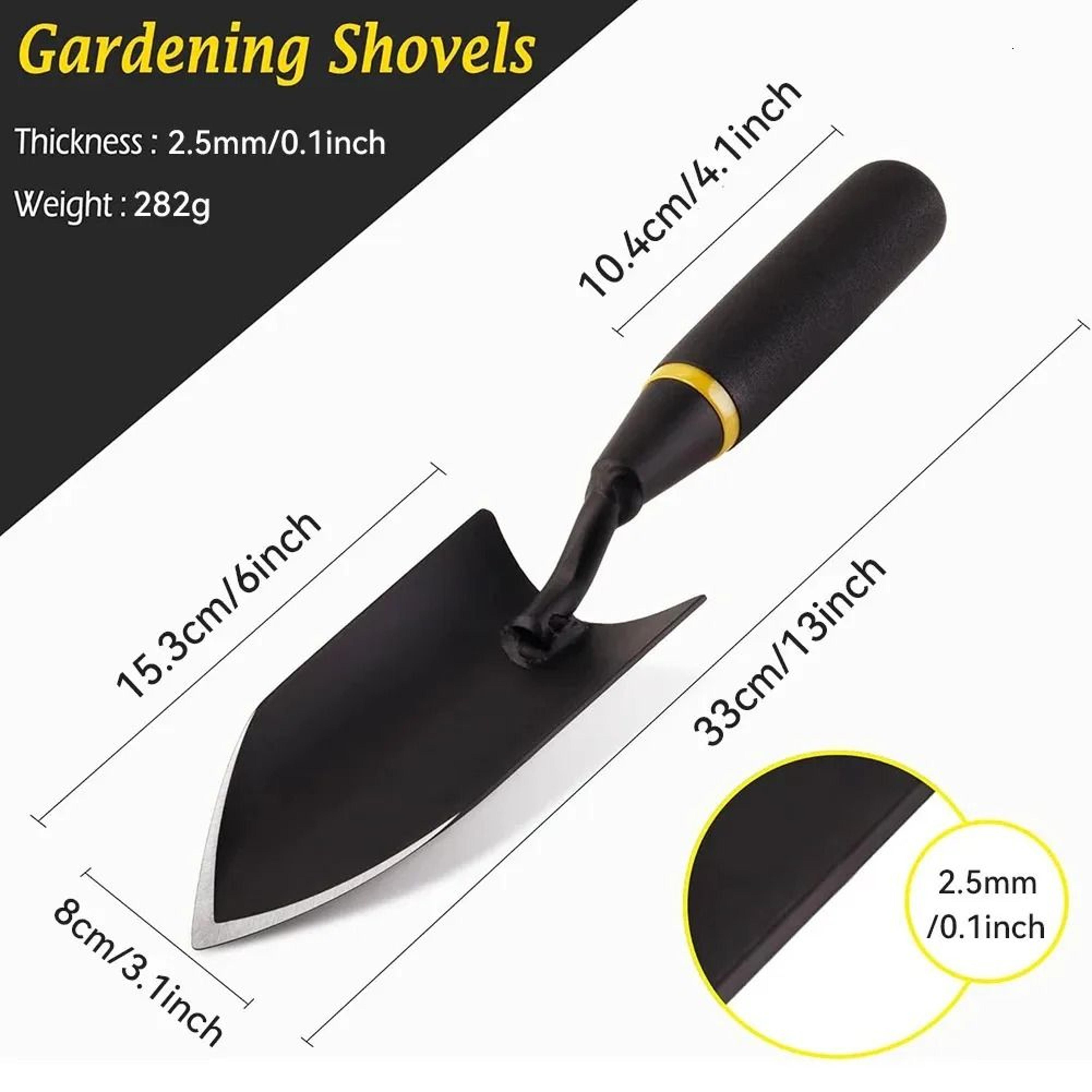 Manganese Steel Garden Trowel With Curved Blade And Ergonomic Rubber Handle 1