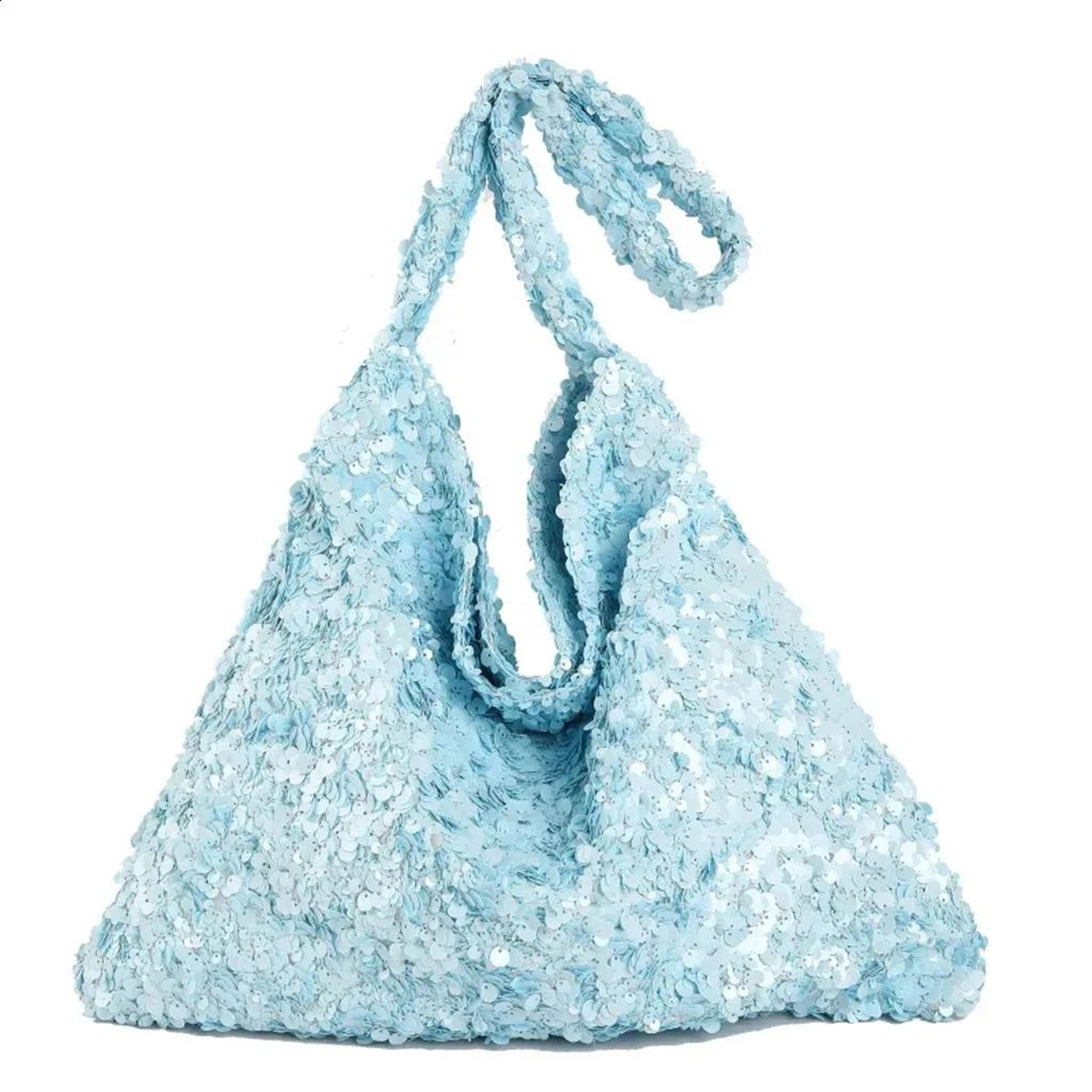 women sequined shoulder tote bag with soft design and large capacity