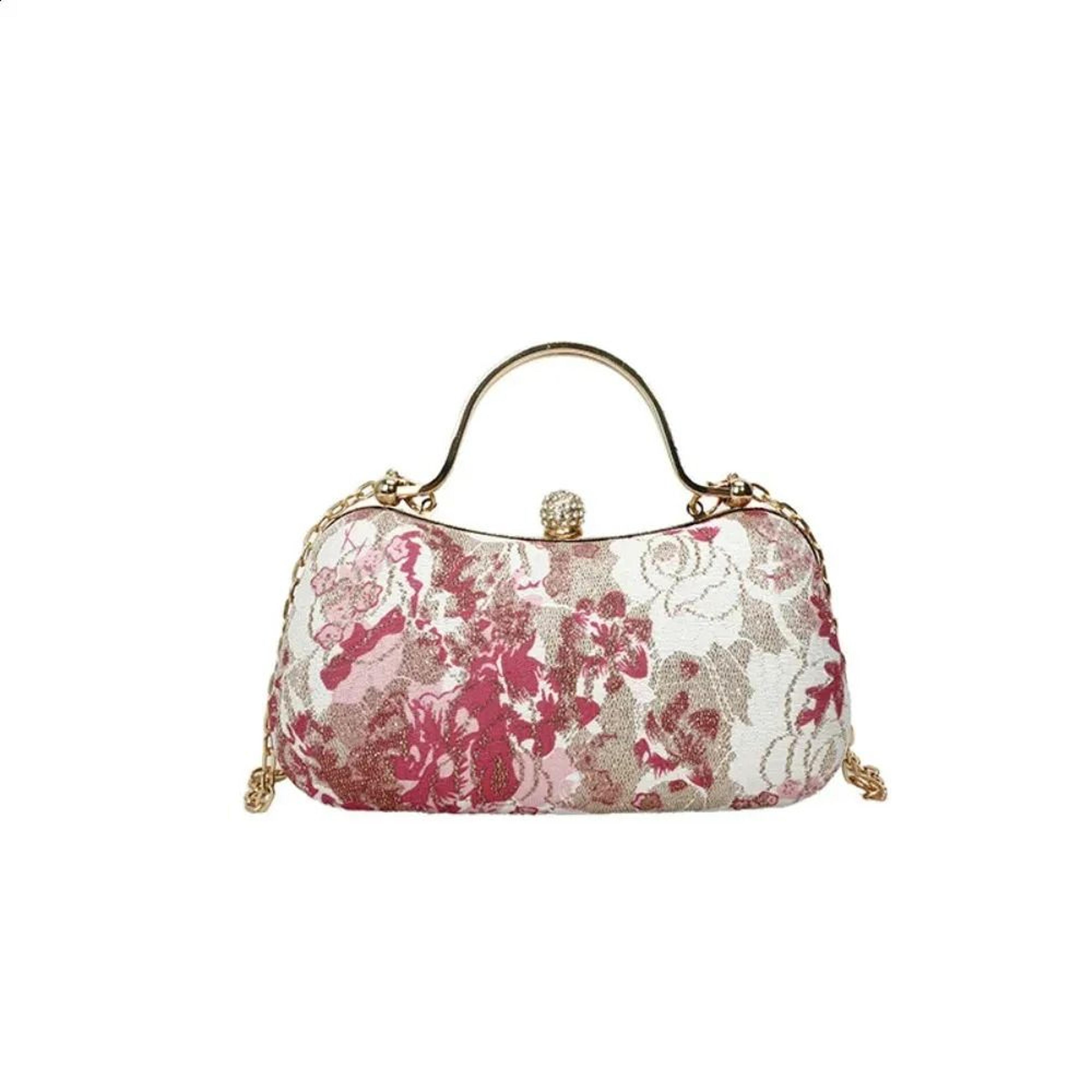 retro floral embroidered shoulder bag with large capacity for banquets and events