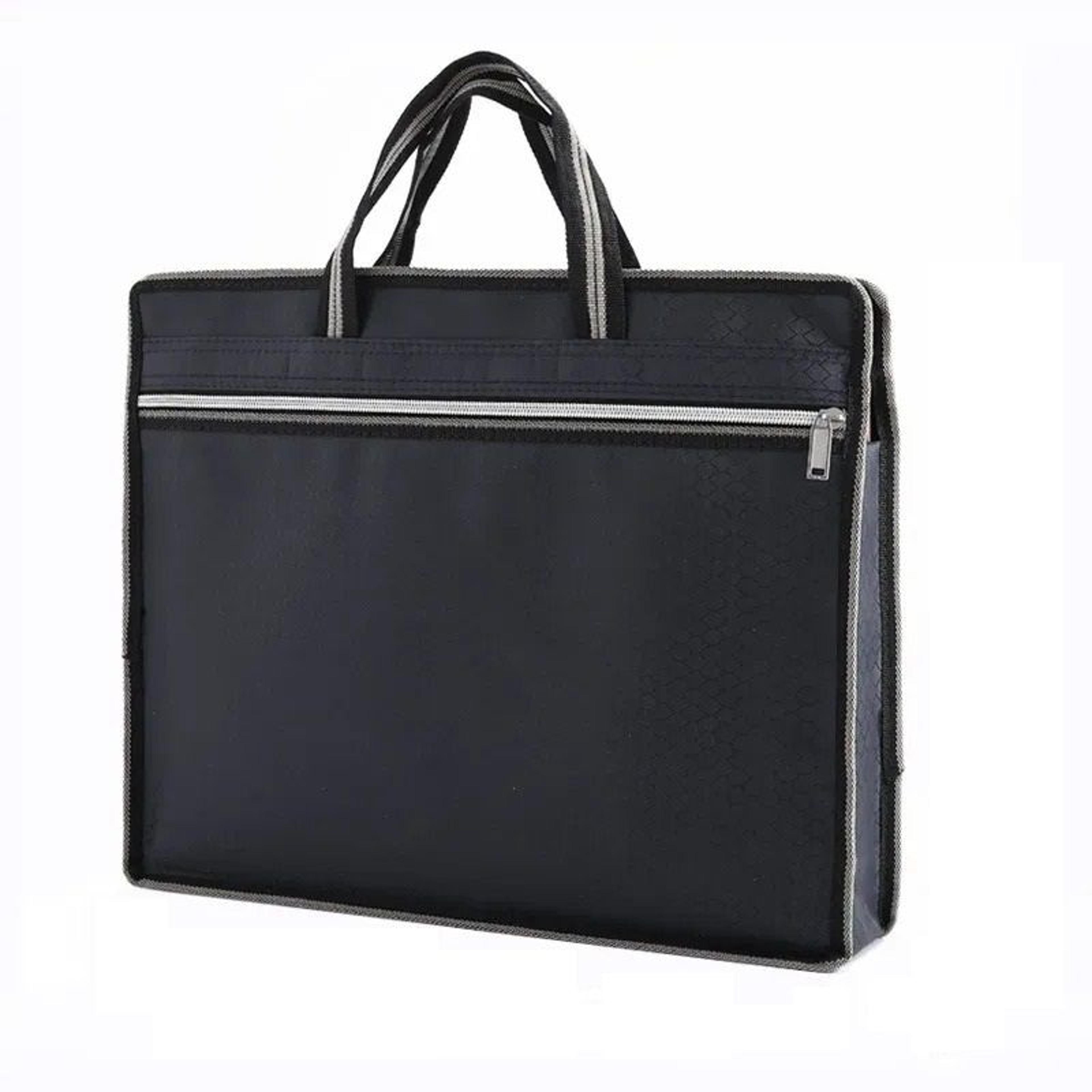 men oxford cloth briefcase with zipper closure and water-resistant design