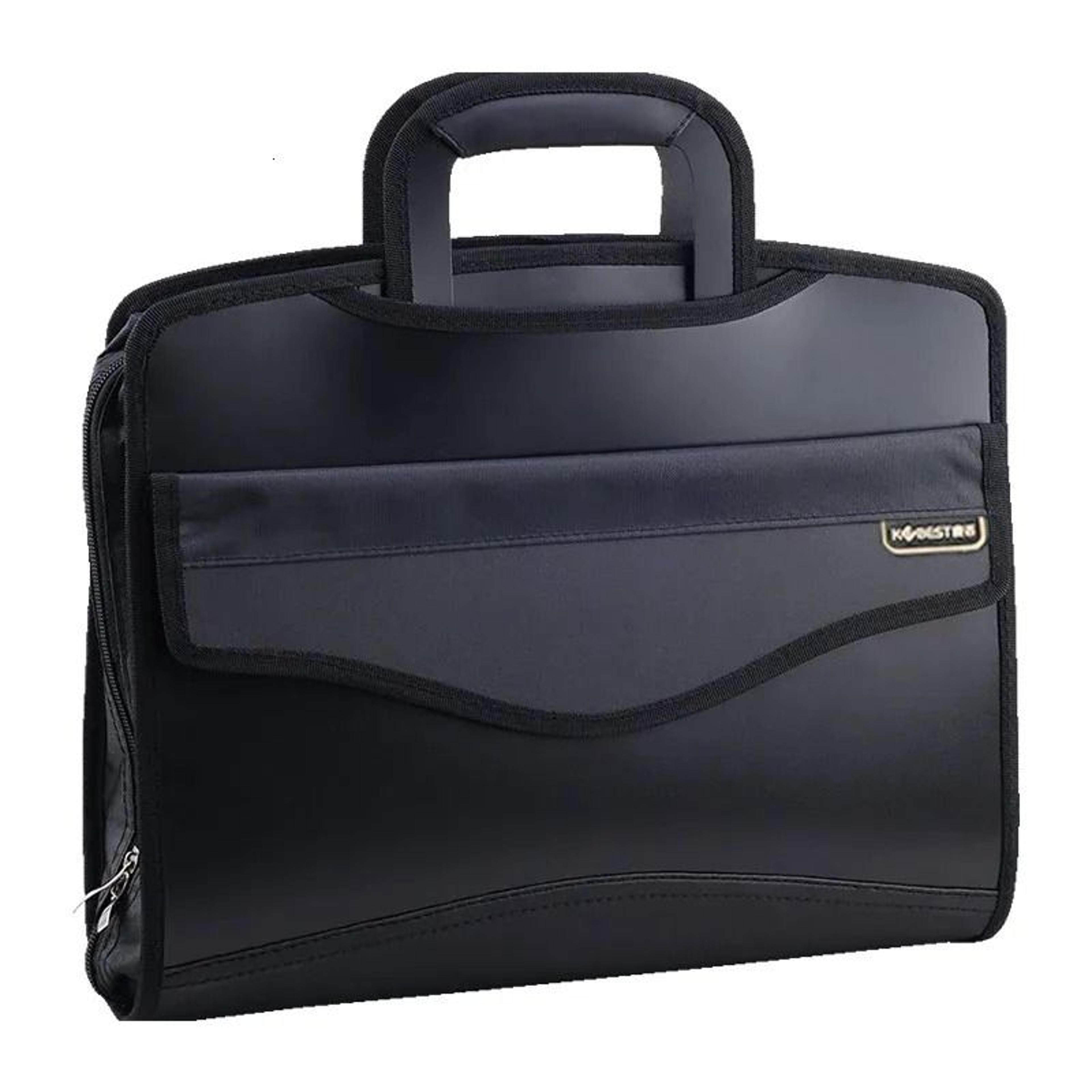 neoprene document organizer bag with compartments and zipper closure