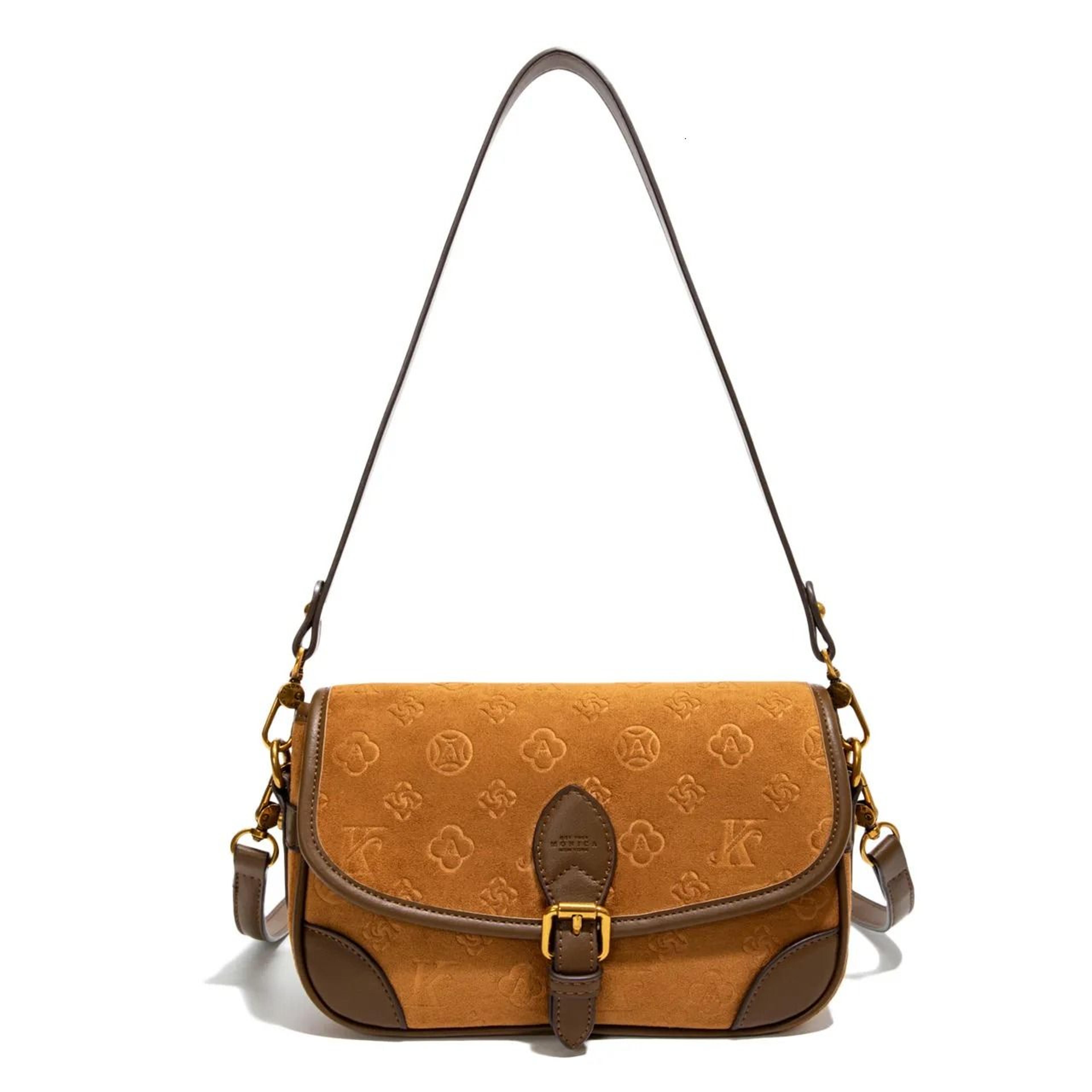 suede embossed crossbody bag for women with adjustable shoulder strap
