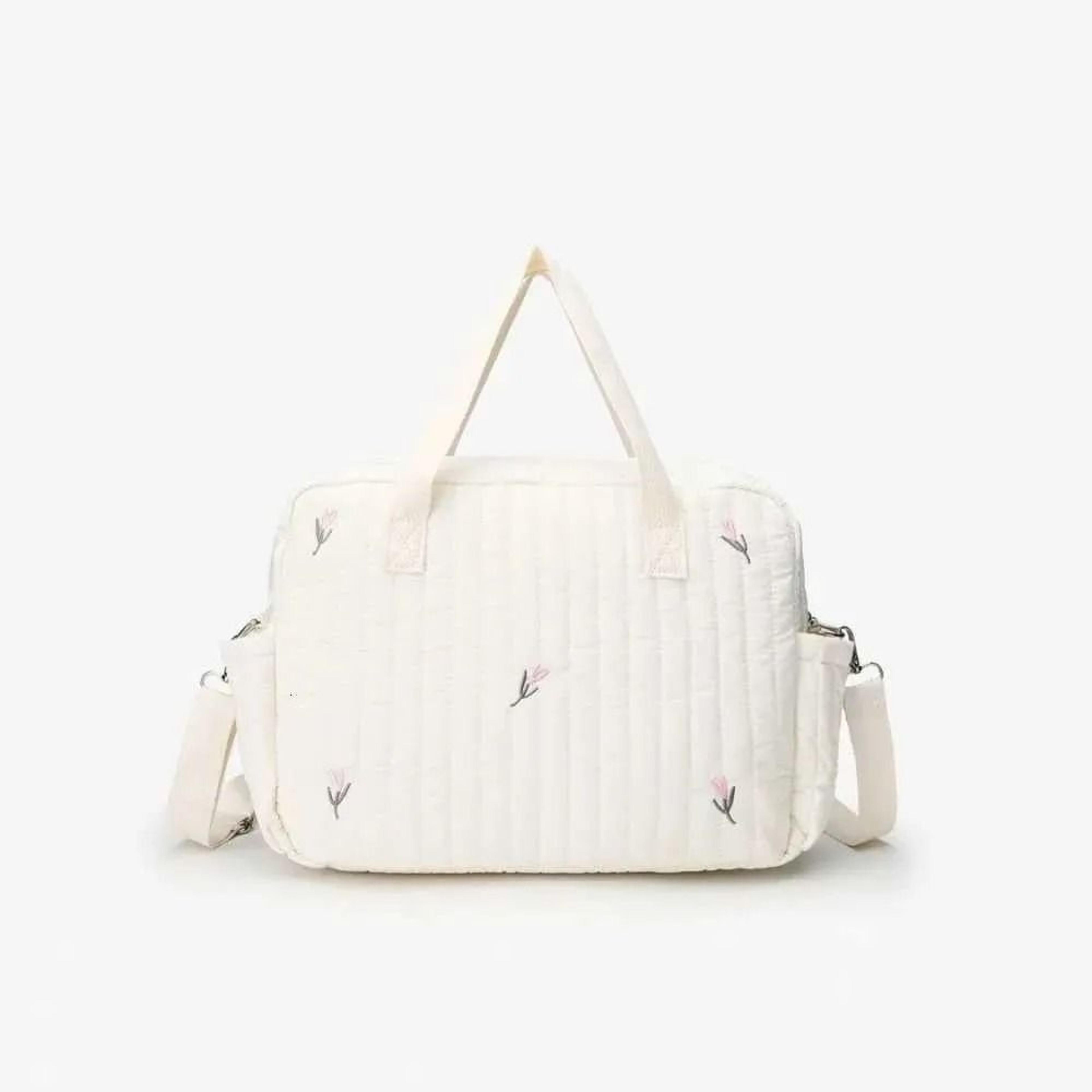 embroidered diaper tote bag for moms and baby essentials