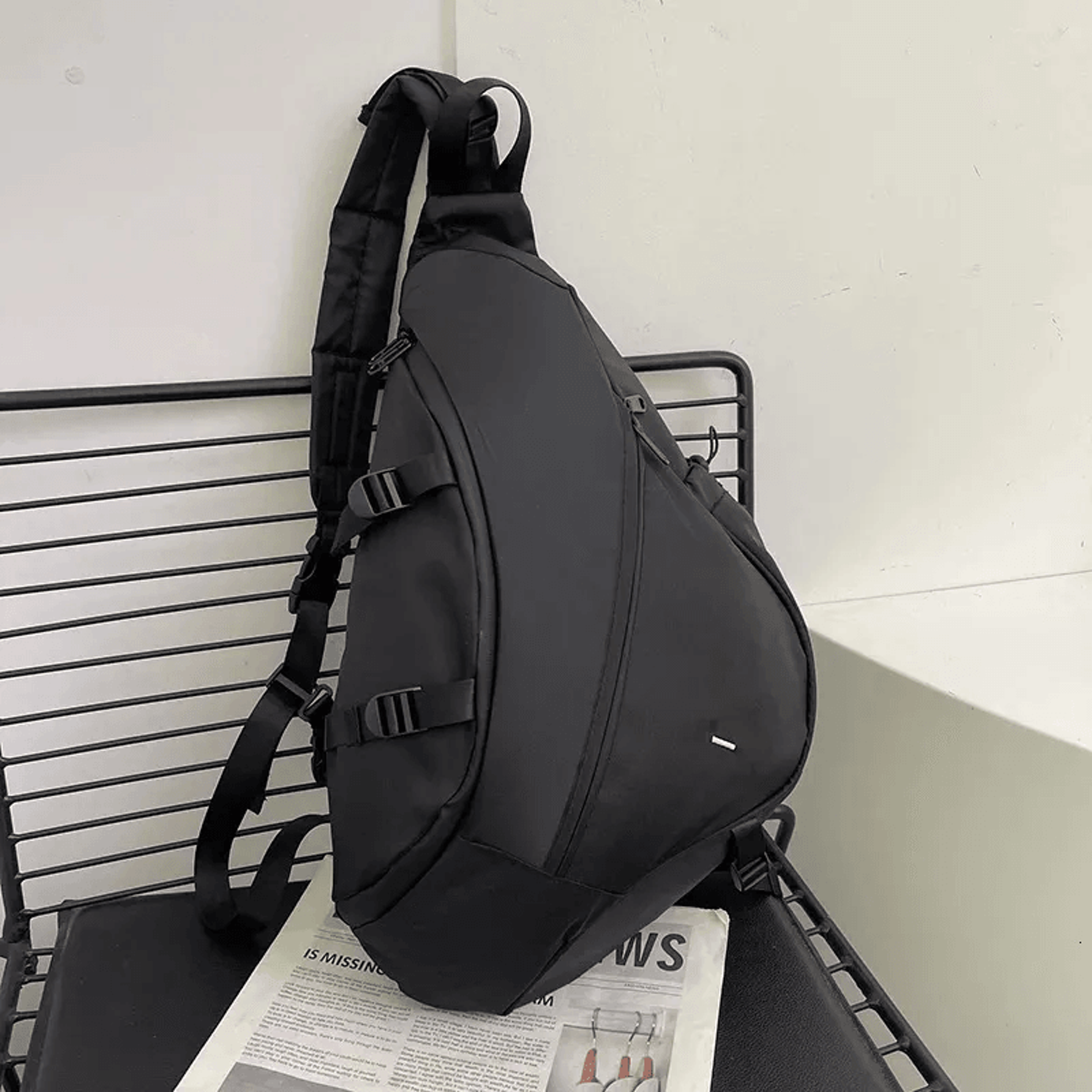 large capacity nylon sling bag adjustable crossbody chest bag for travel