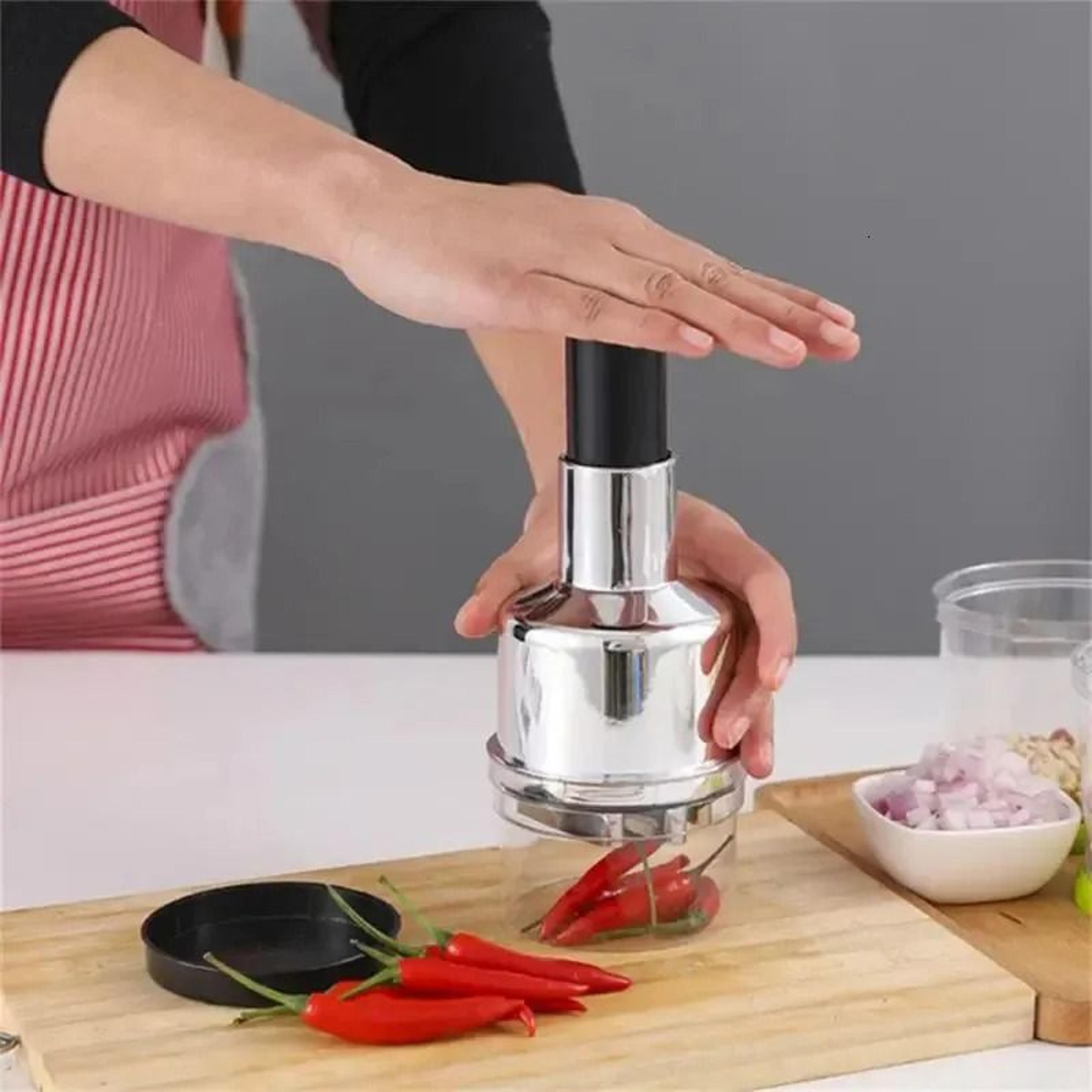 manual food chopper with hand press for onions vegetables fruits and nuts