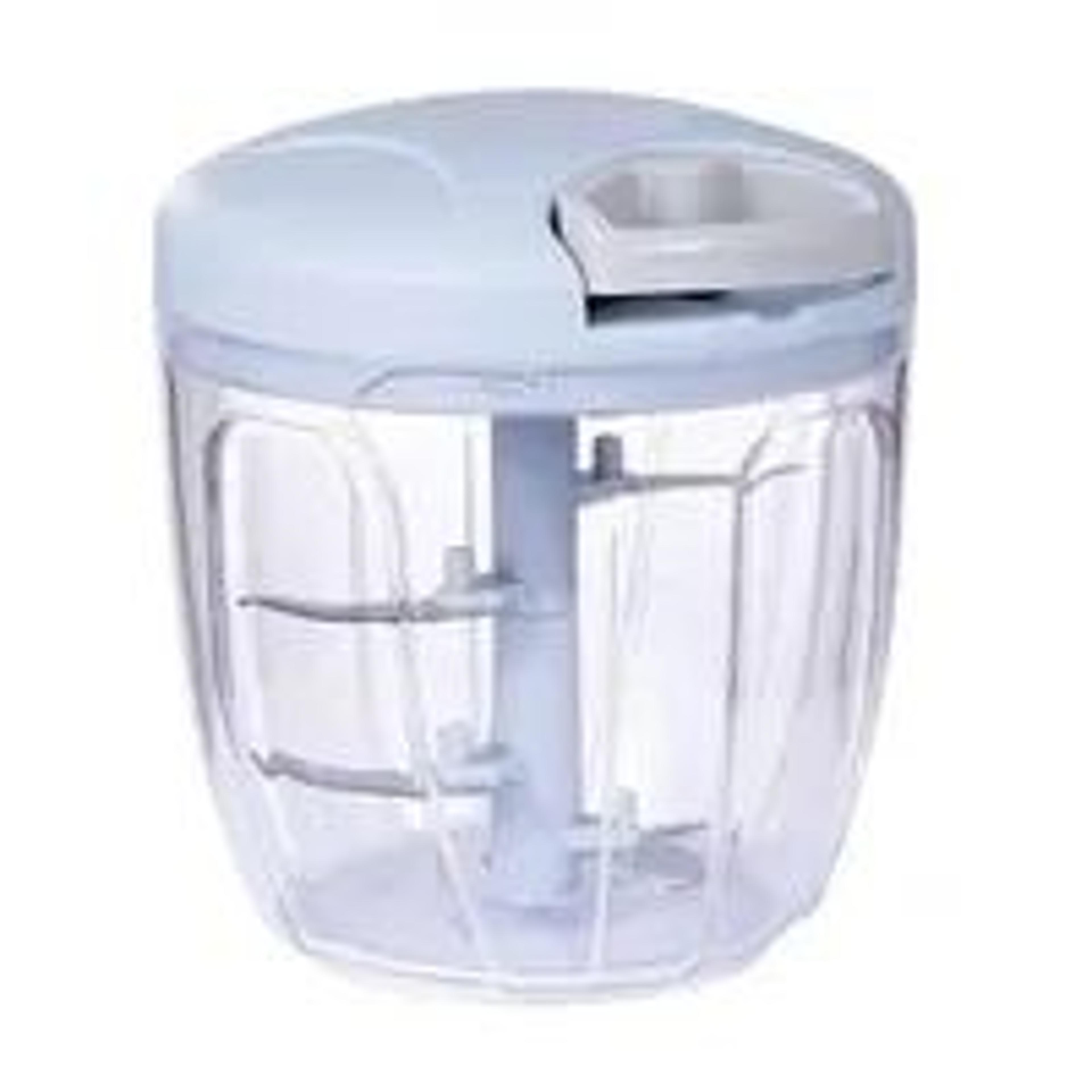 Manual Garlic Press And Vegetable Chopper With Rotating Metal Blades 1