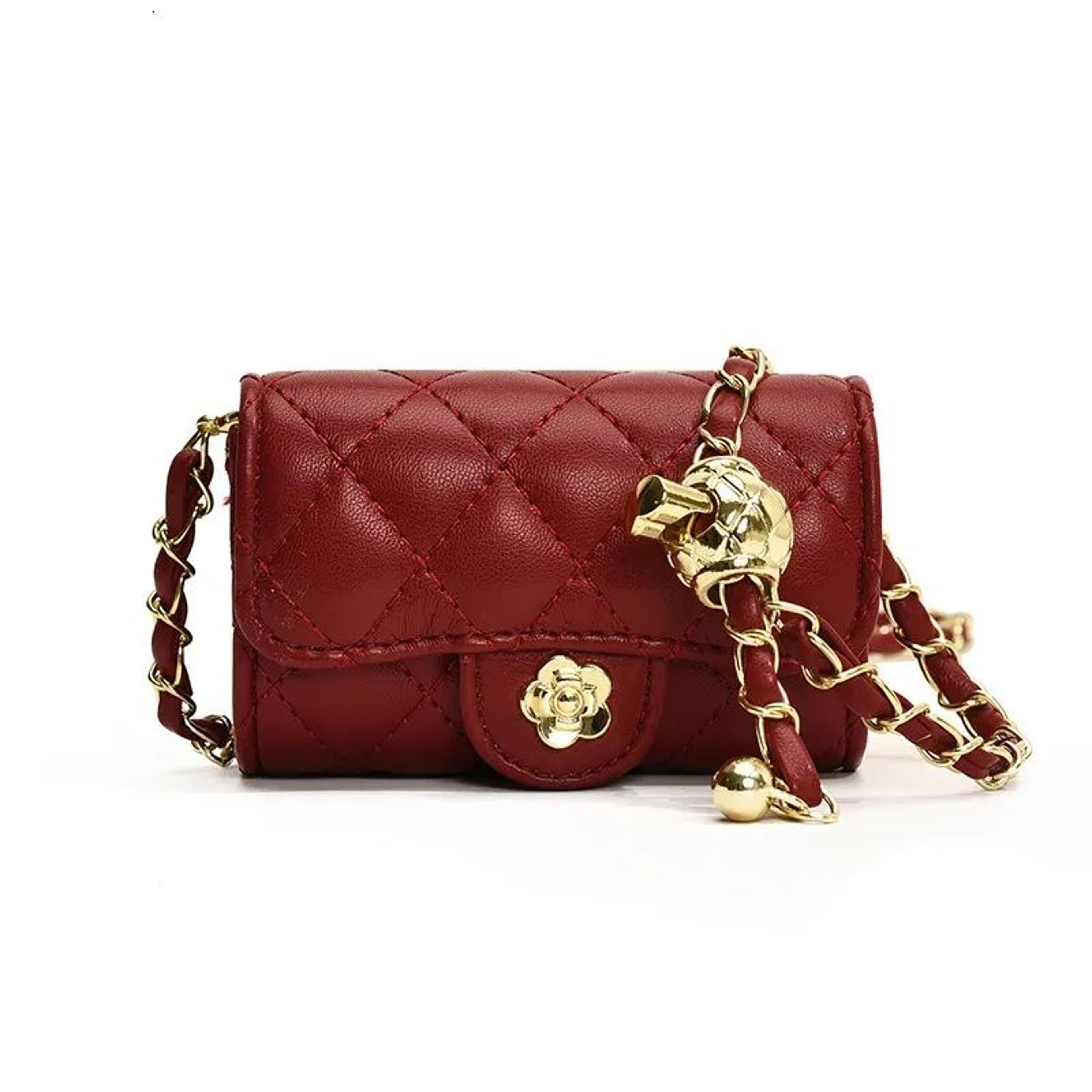 womens mini underarm chain bag with diamond grid design