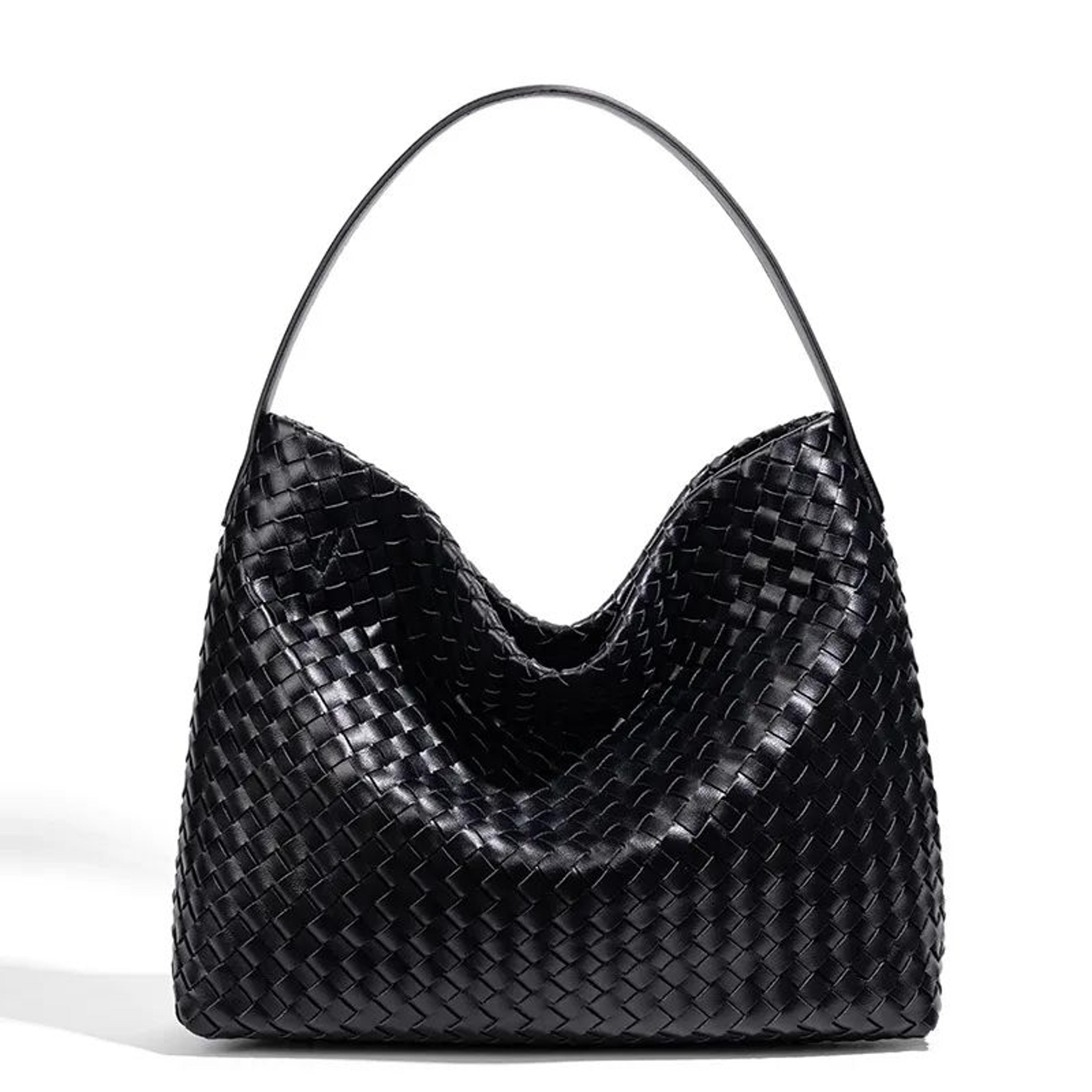 vintage crescent shoulder bag for women lightweight woven tote purse