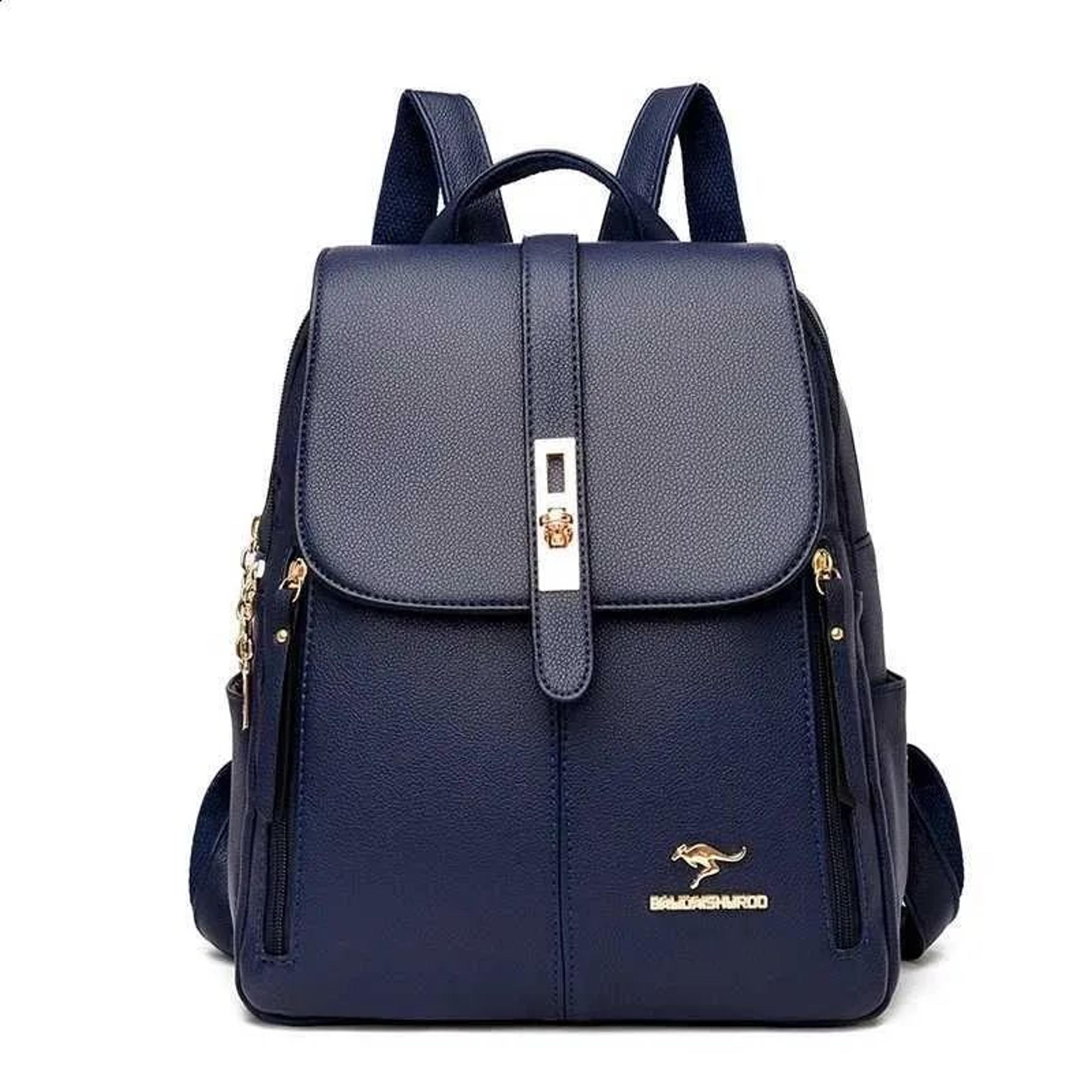 women's vintage leather backpack large capacity school bag and travel rucksack