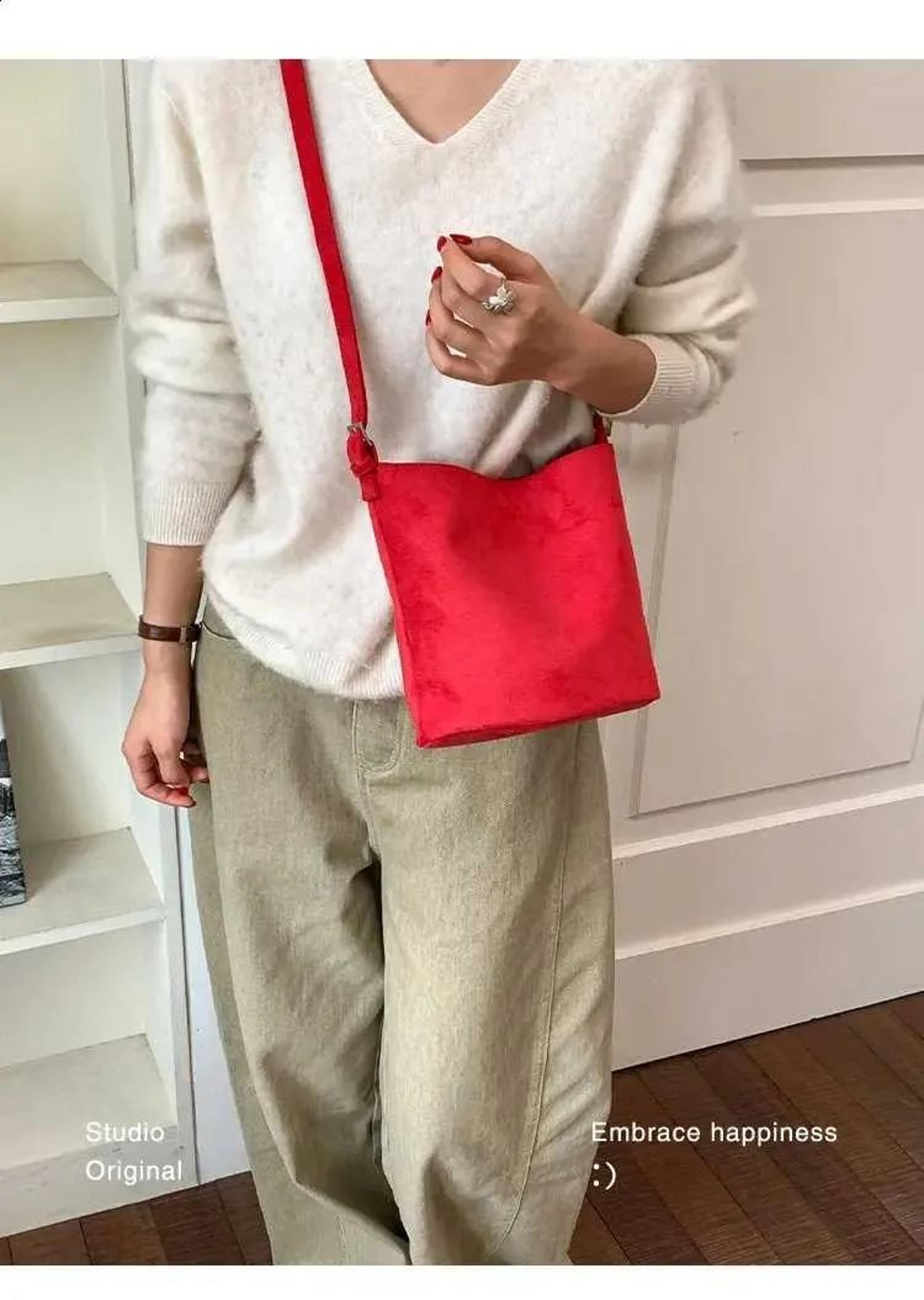 womens pu suede bucket bag large capacity slouchy crossbody tote