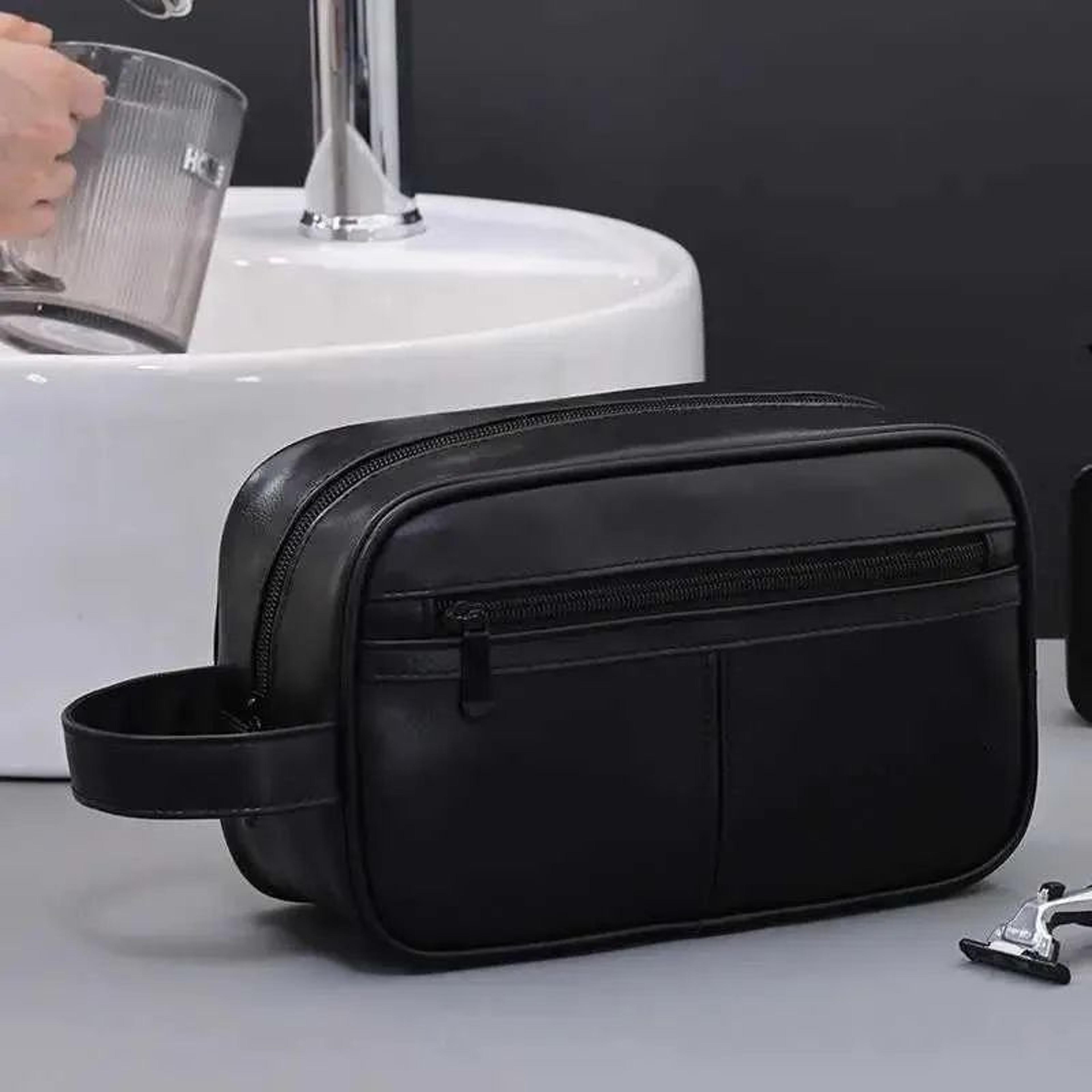 men vintage hanging toiletry bag travel grooming organizer