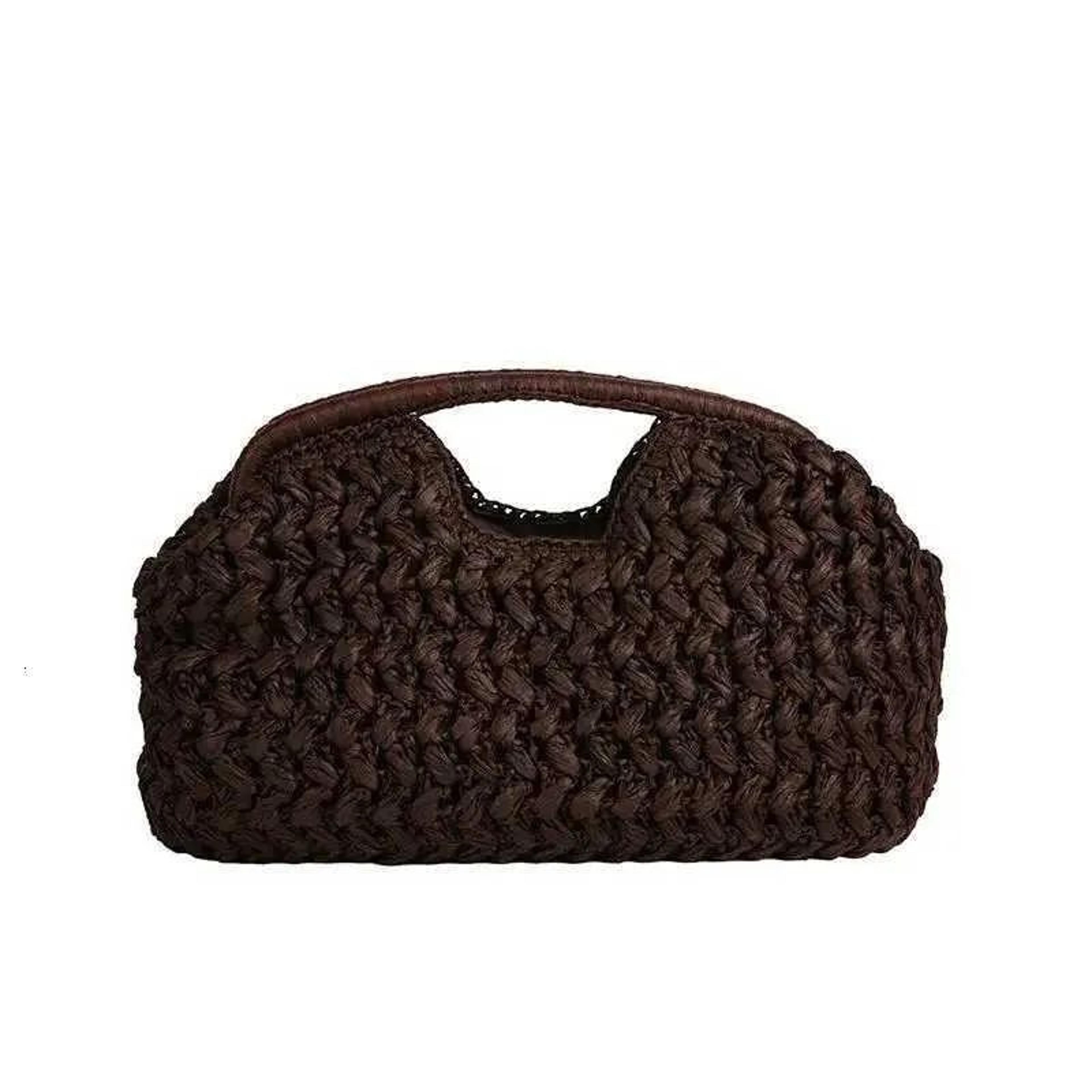 women's summer straw woven shoulder bag small beach tote handbag