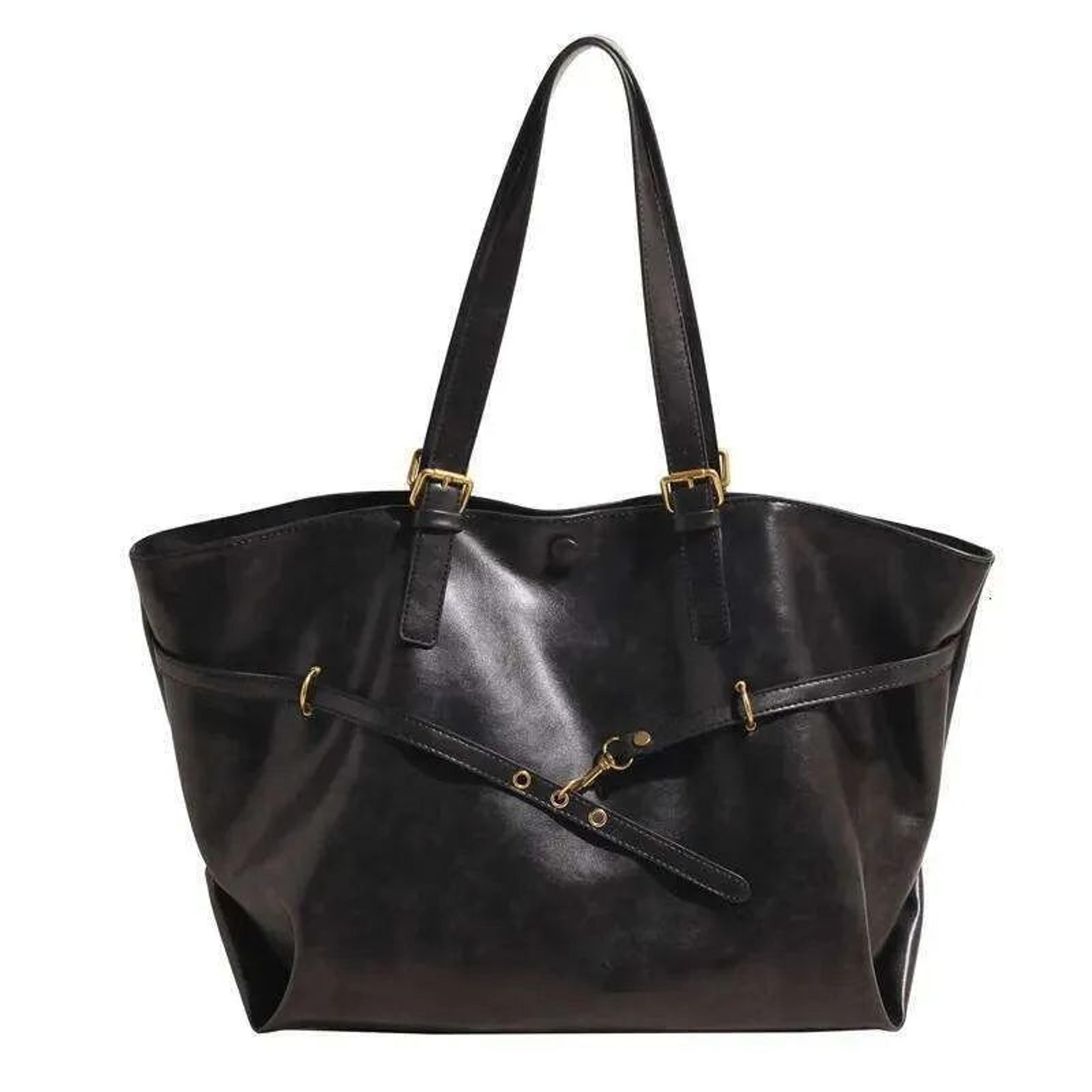 women pu leather shoulder tote bag retro style travel handbag