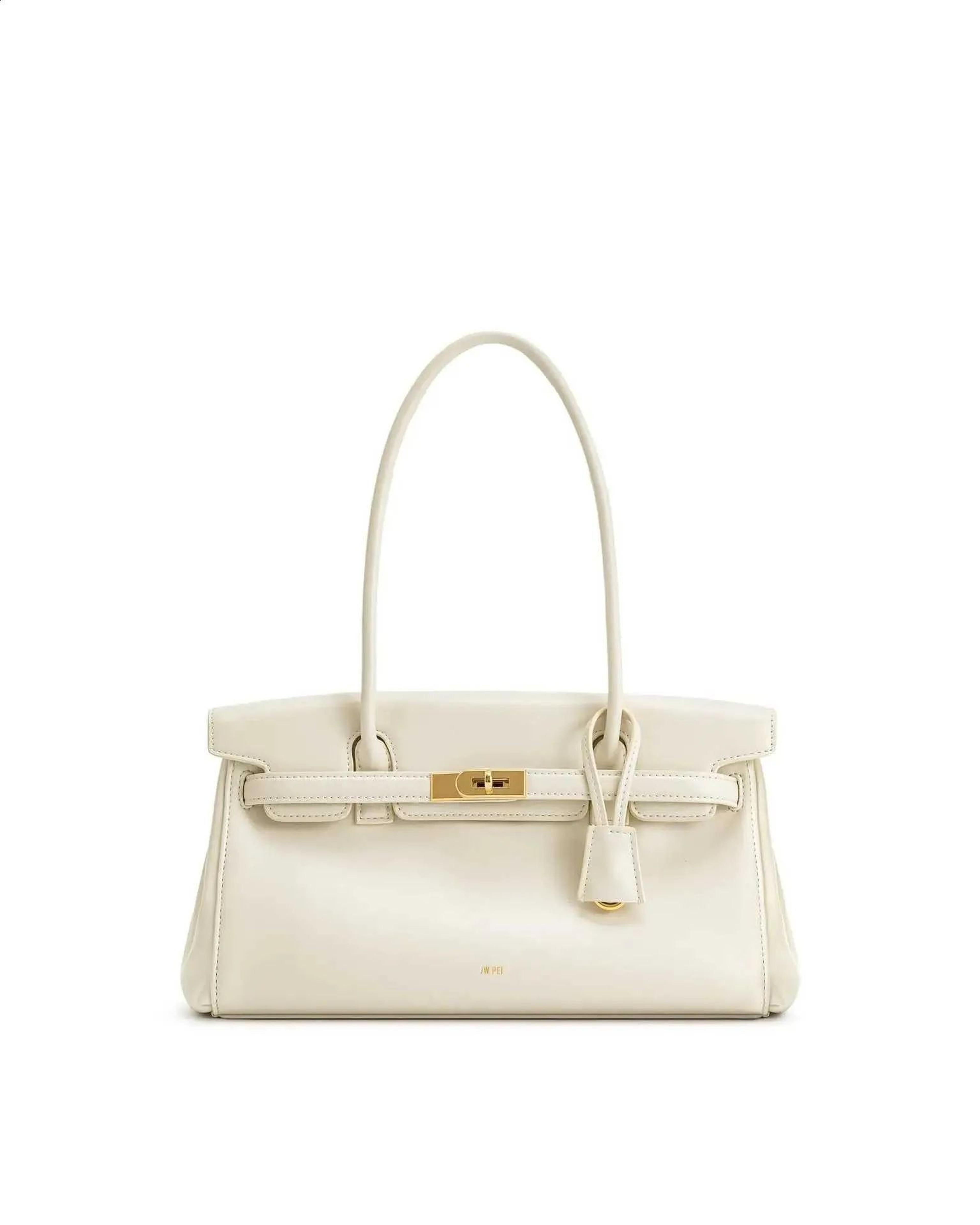 compact underarm shoulder bag with handheld design and modern stick bag accent