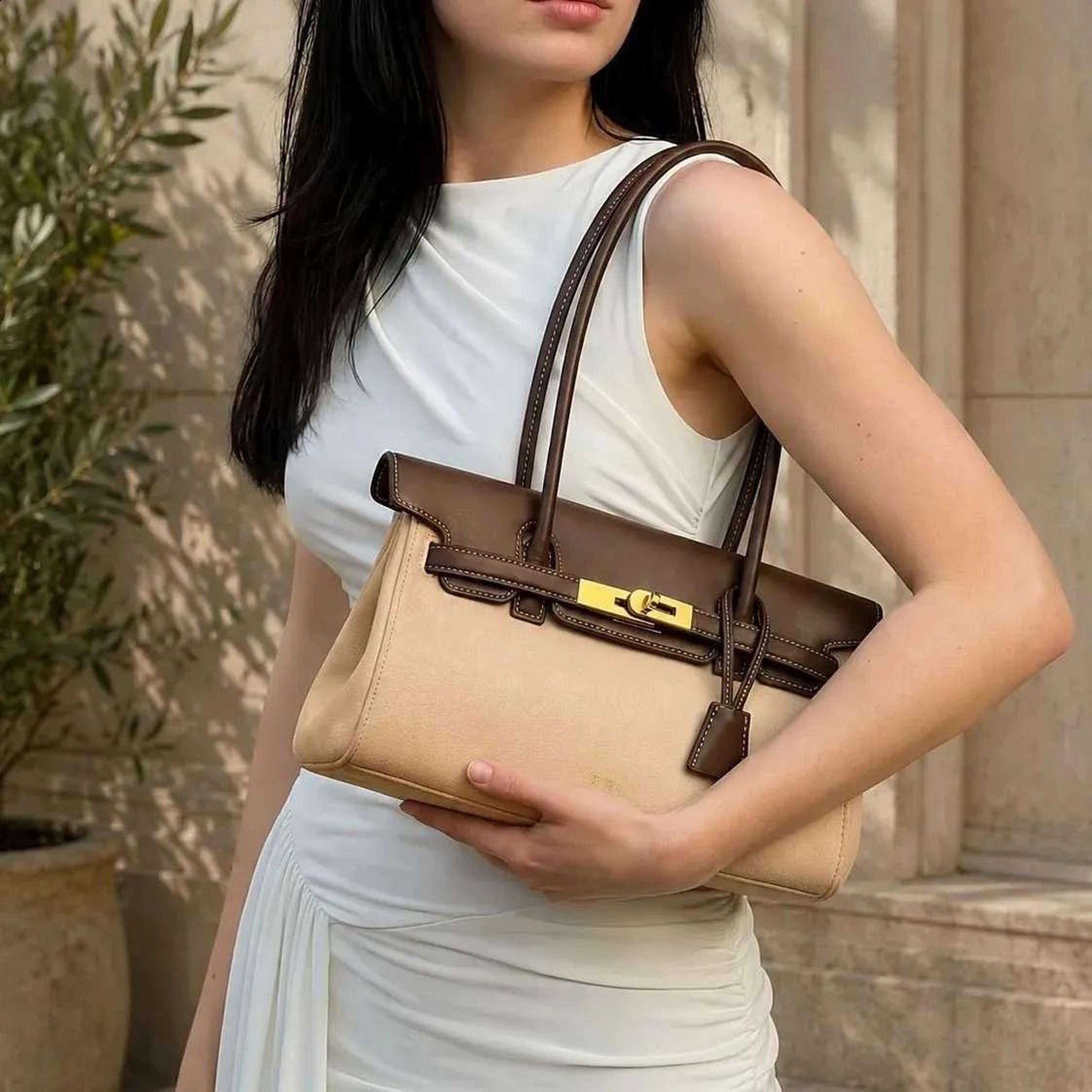 Compact Underarm Shoulder Bag With Handheld Design And Modern Stick Bag Accent 4