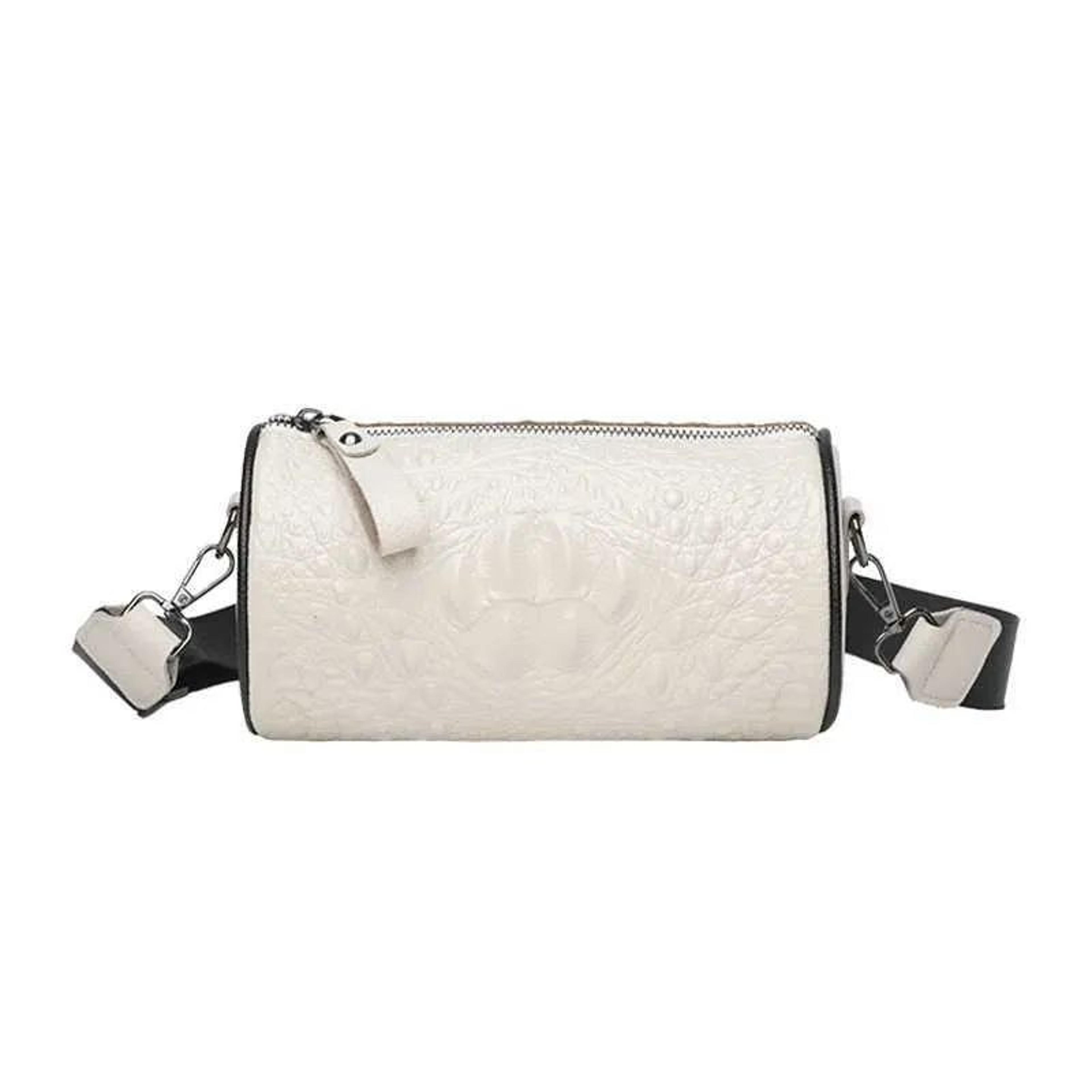 womens genuine cow leather crocodile-textured crossbody shoulder bag