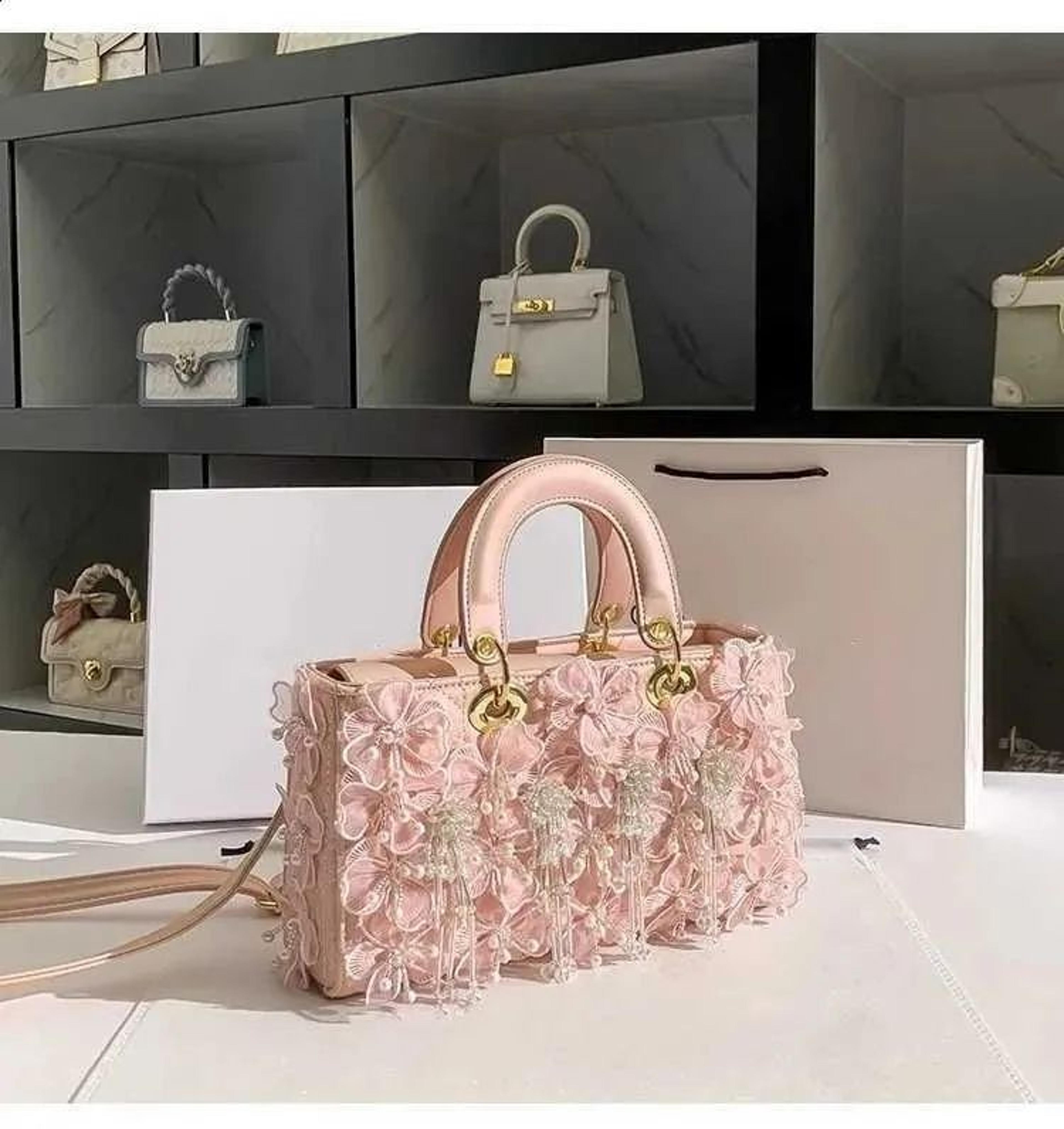 womens floral lace bucket handbag with crossbody and handheld carry